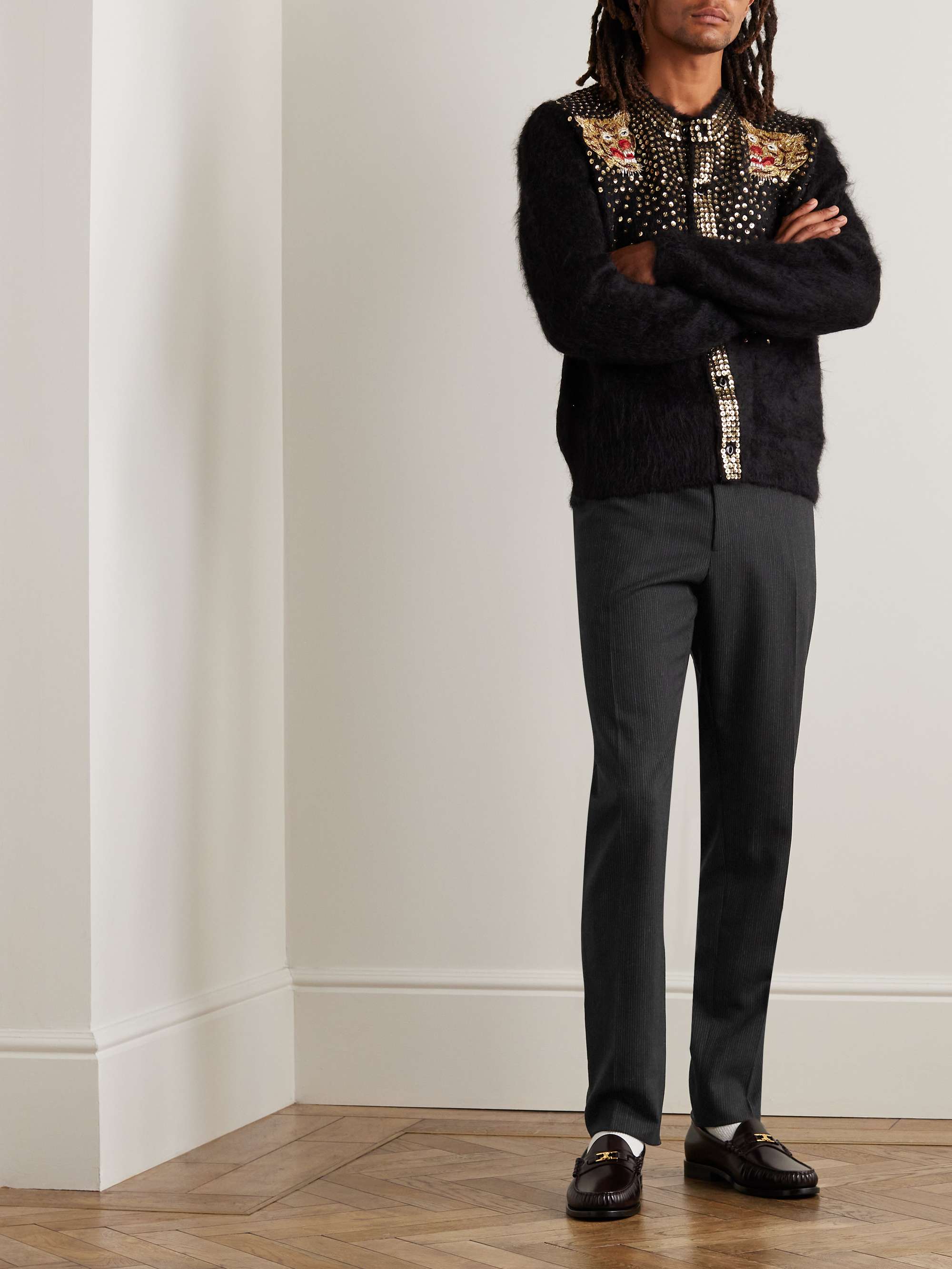 Pinstriped Wool Trousers view