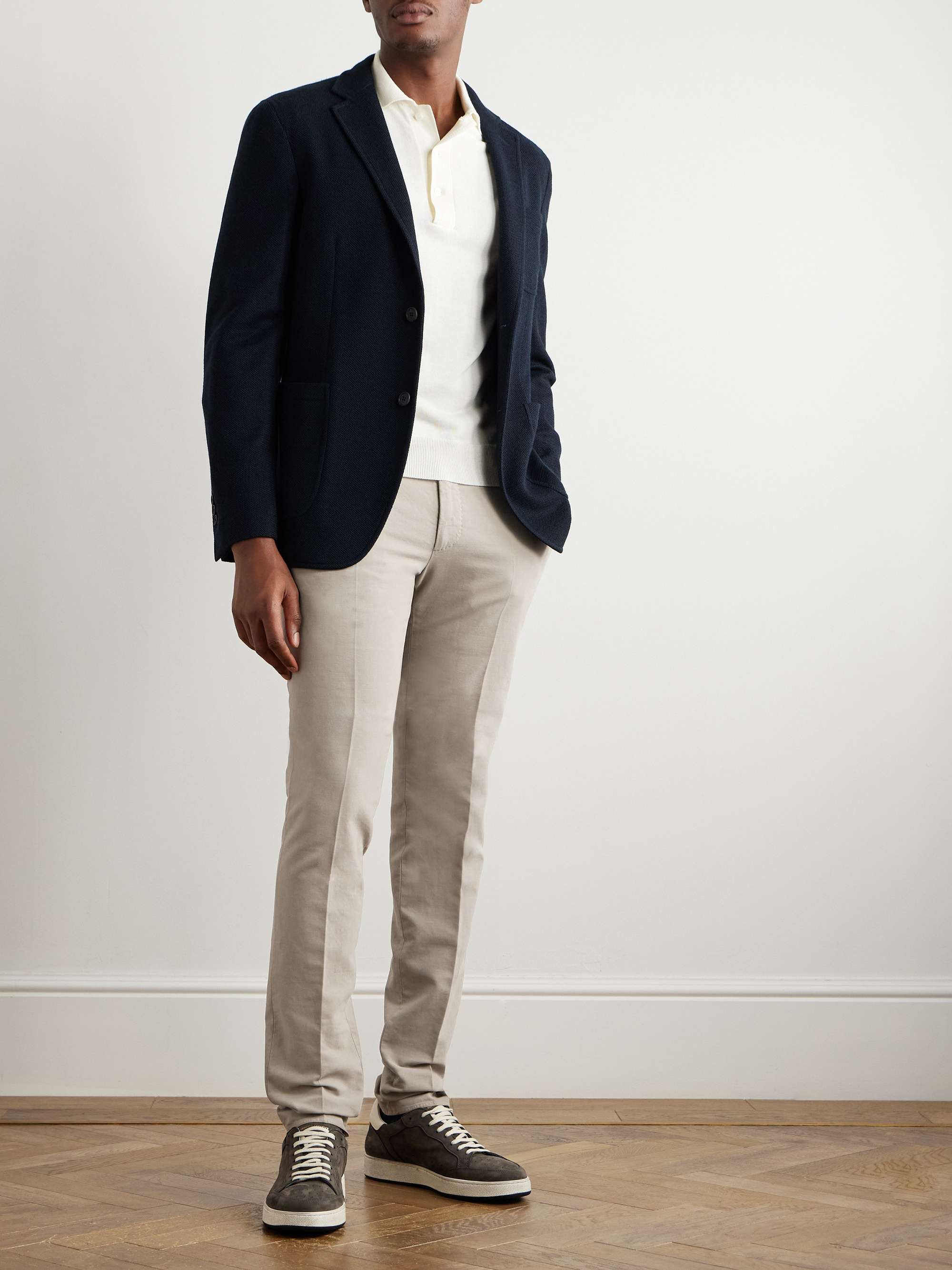 Venezia 1951 Slim-Fit Straight-Leg Stretch-Cotton Trousers view