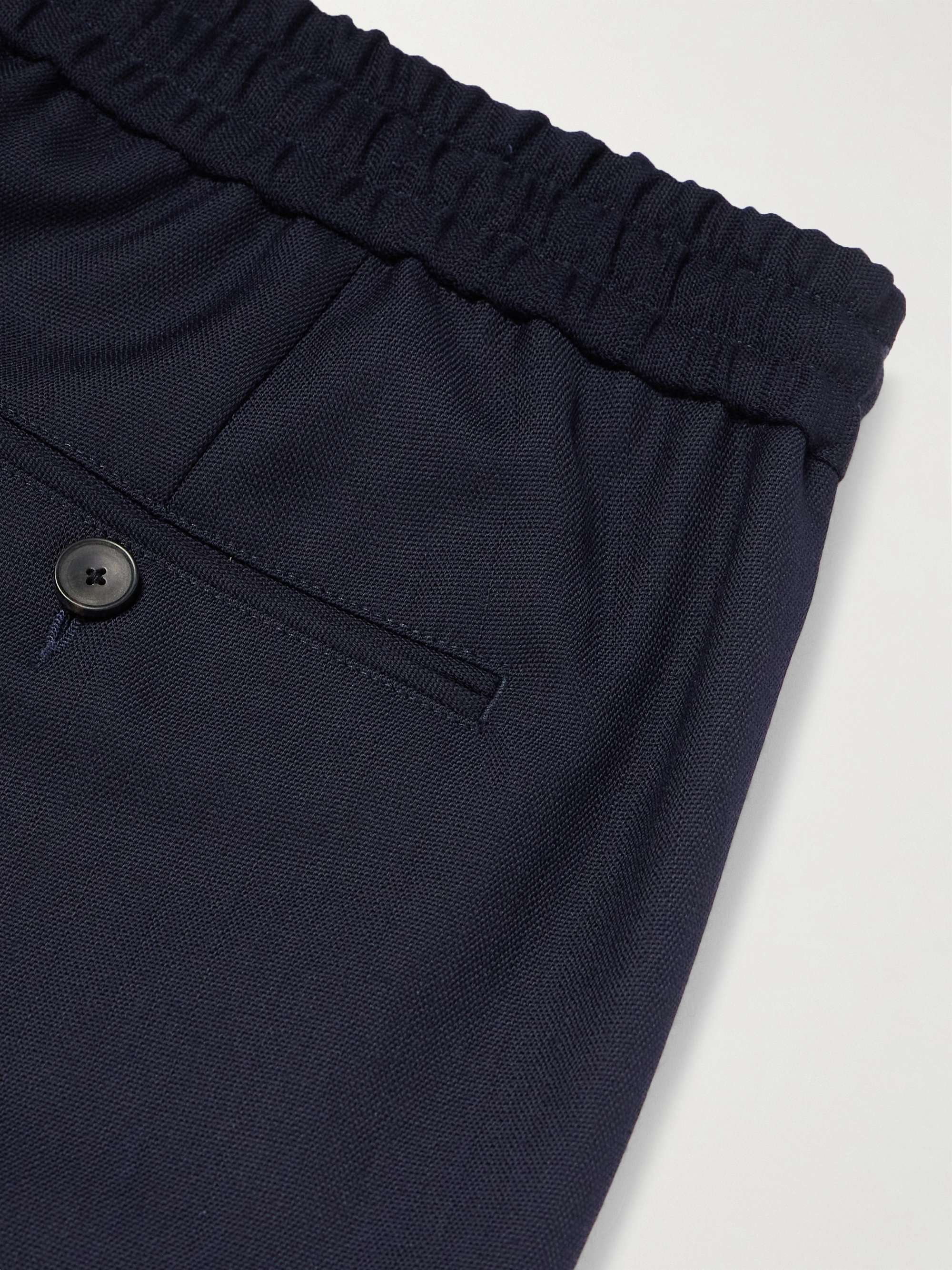 Phillip Straight-Leg Twill Drawstring Suit Trousers view