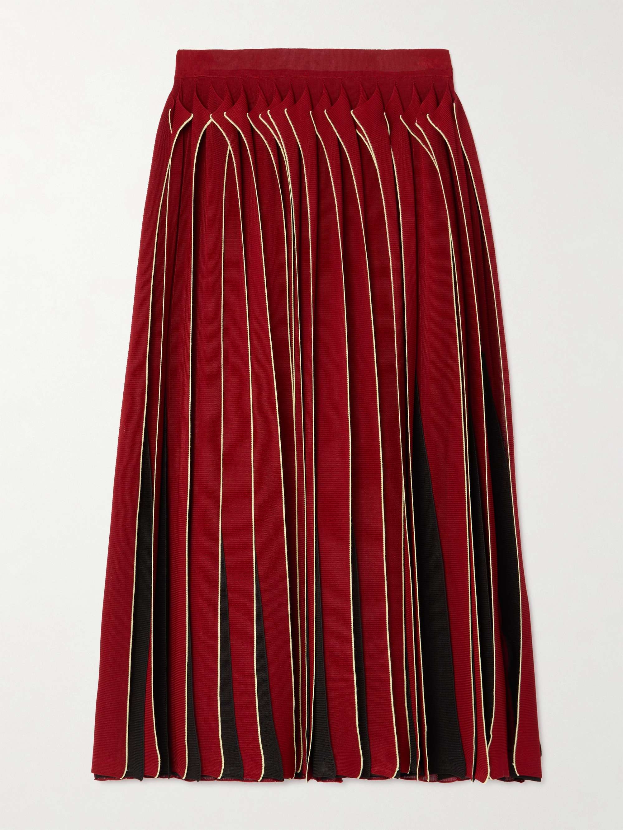 Paneled cotton midi skirt view