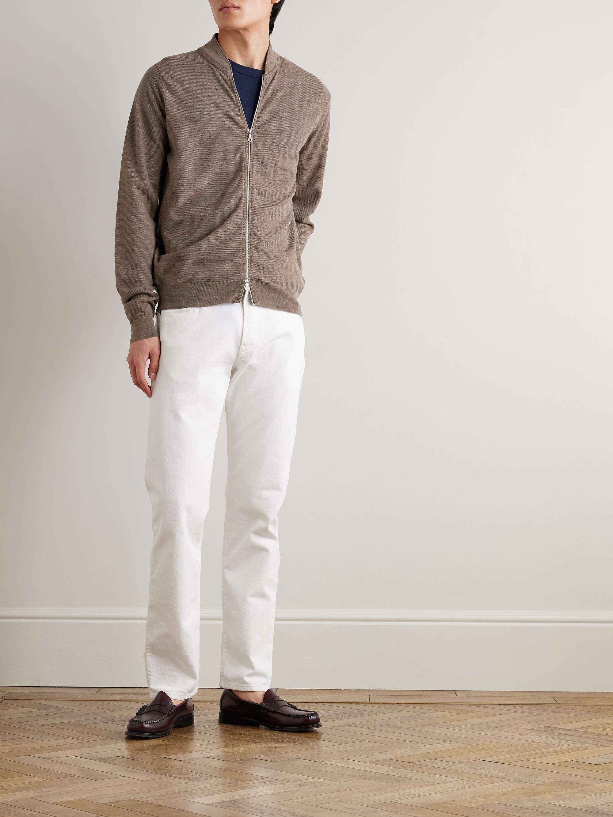 16.Singular Merino Wool Zip-Up Cardigan view