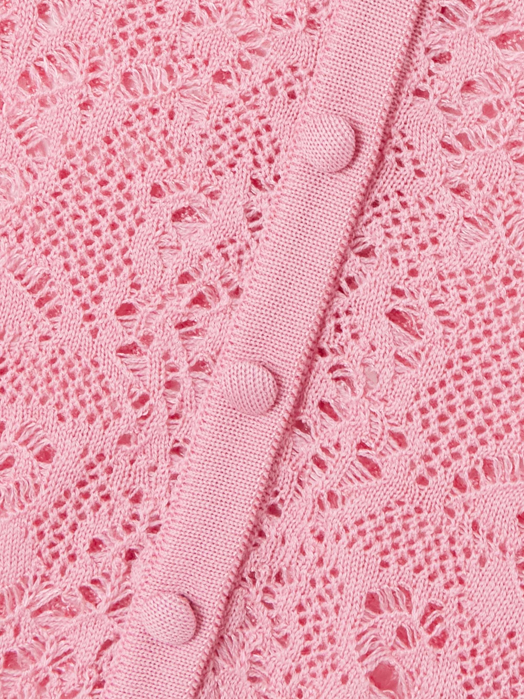 Ithaca crocheted wool and silk-blend Henley top view