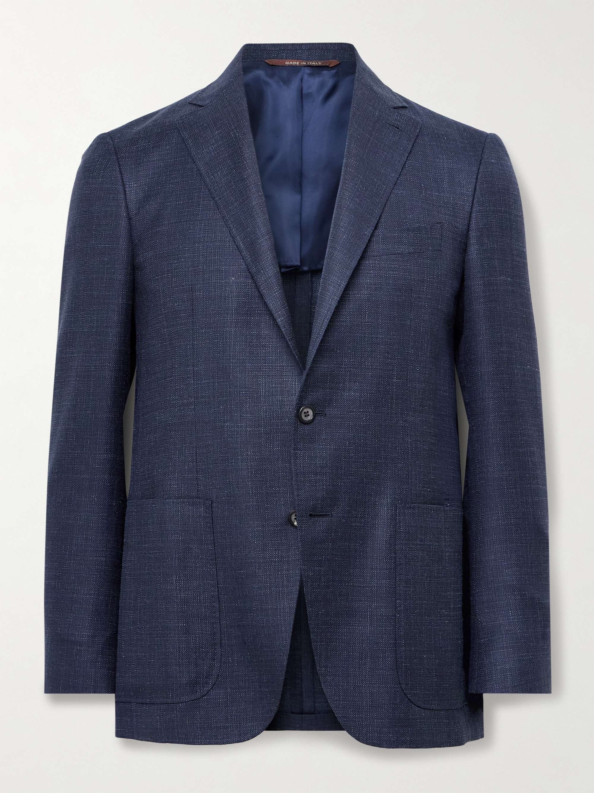 Kei Unstructured Wool, Silk and Linen-Blend Blazer view