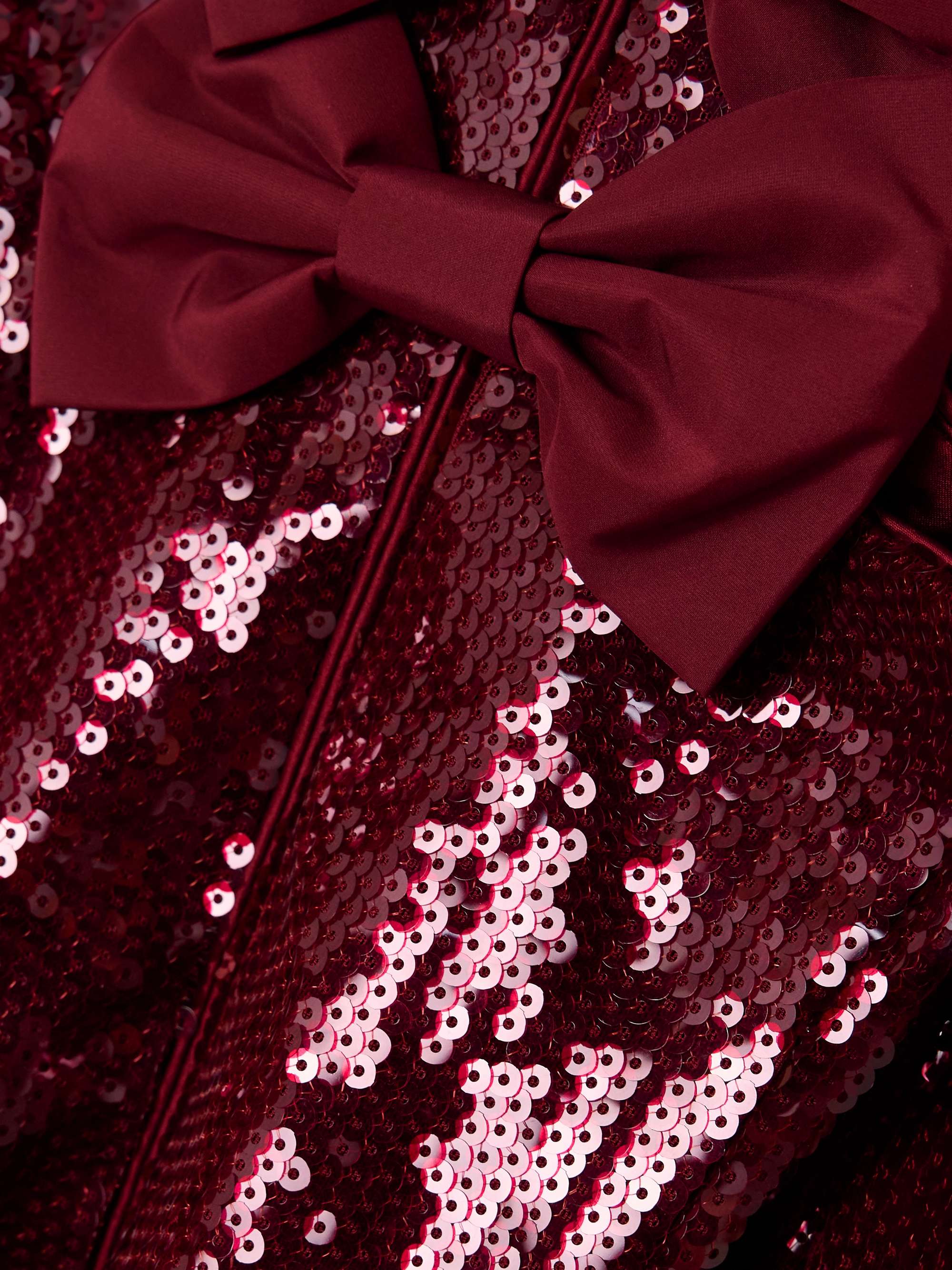 Zelda bow-detailed sequined satin midi dress view