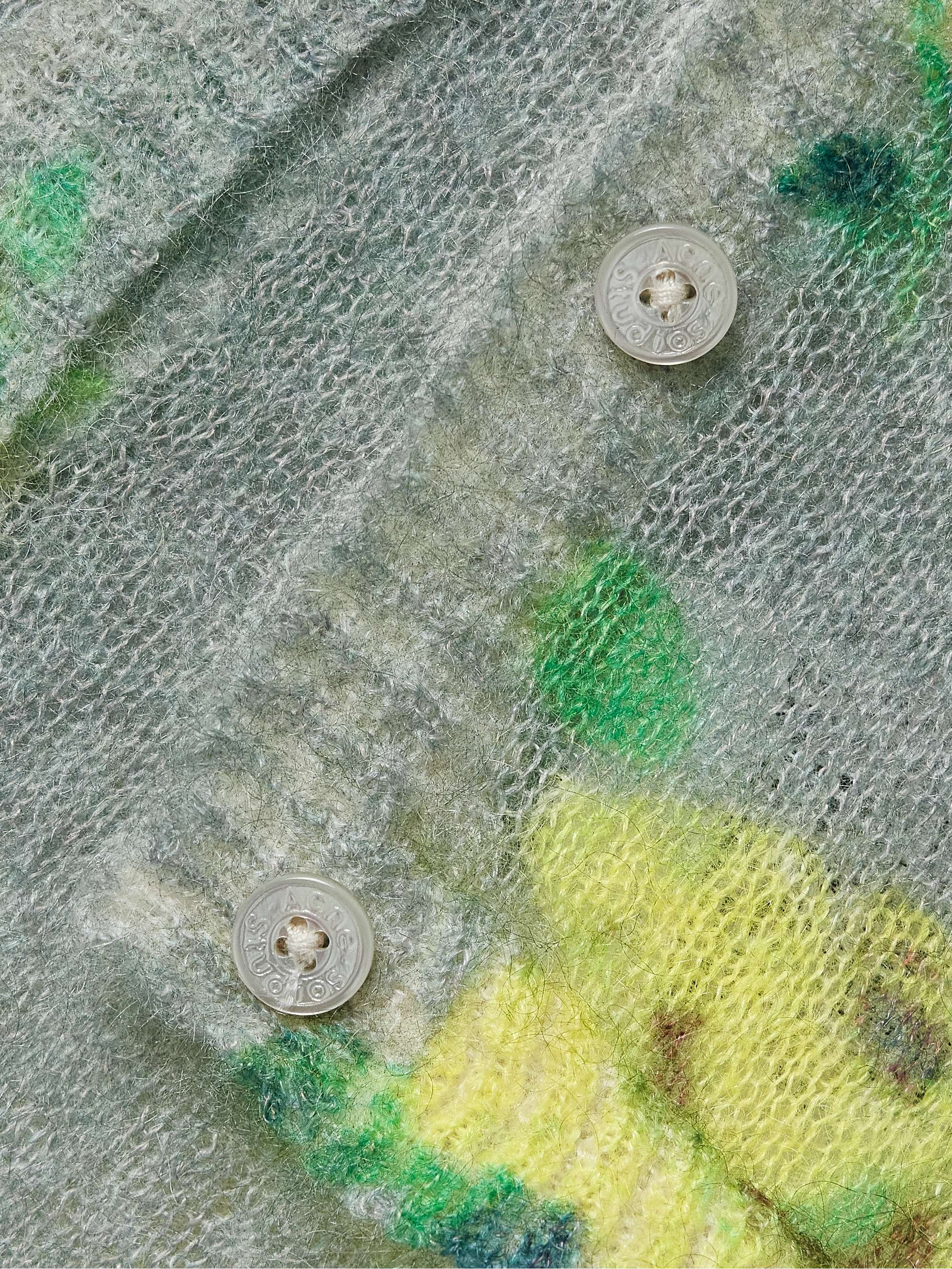 Layered floral-print mohair-blend sweater view