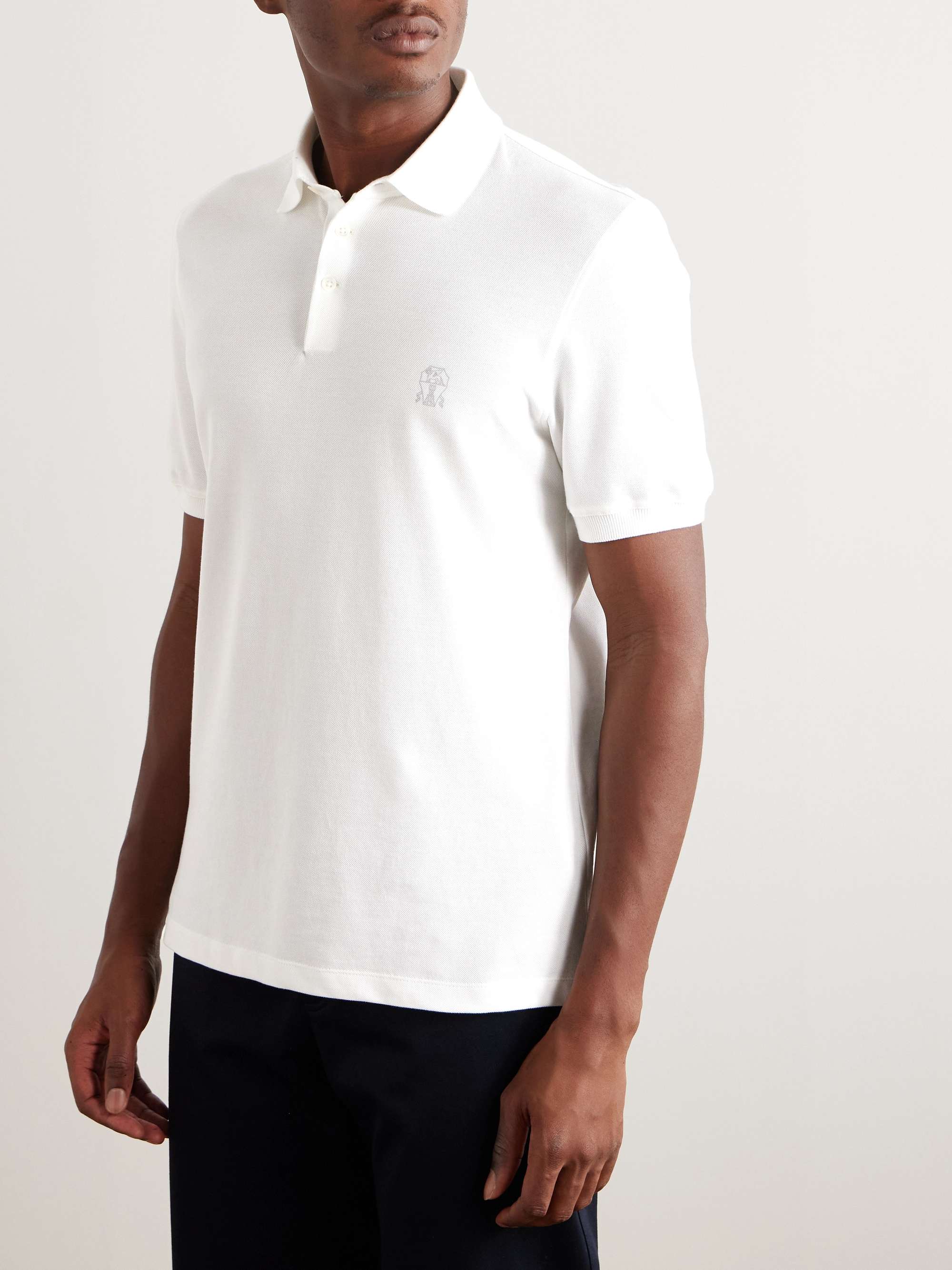 Logo-Print Cotton-Piqué Polo Shirt view