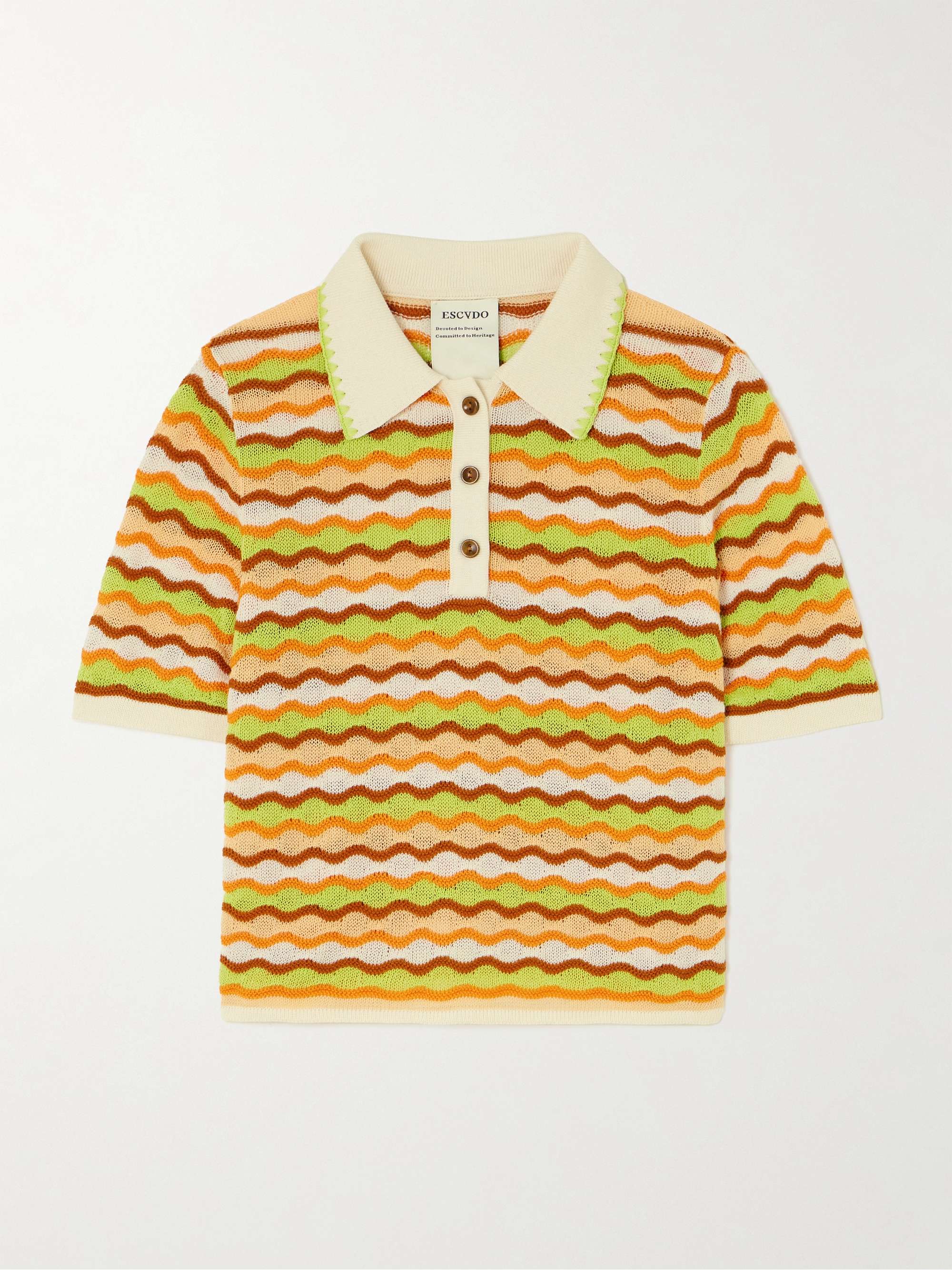 Mullu striped cotton polo shirt view