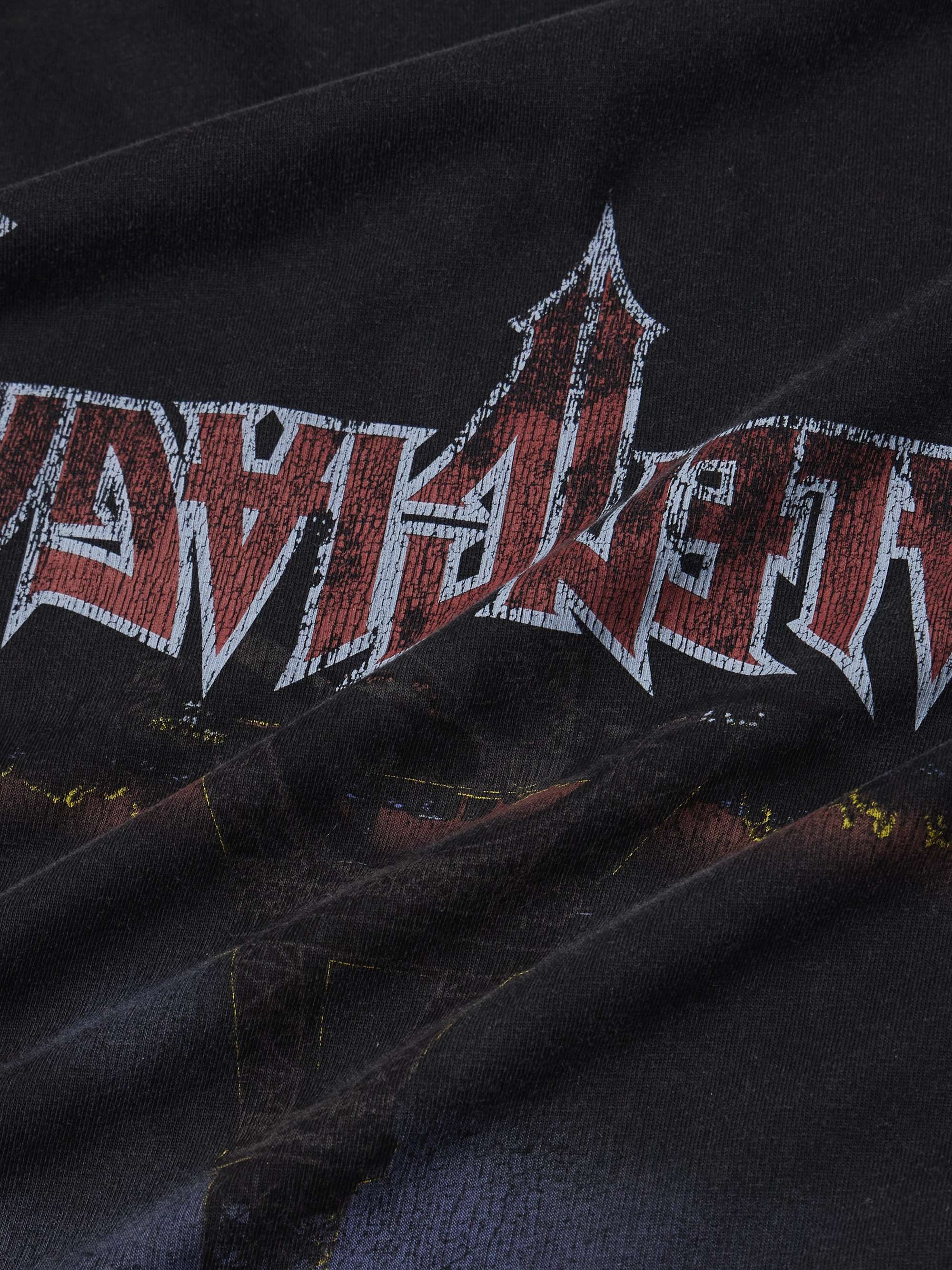 Oversized Distressed Logo-Print Stretch-Cotton Jersey T-Shirt view