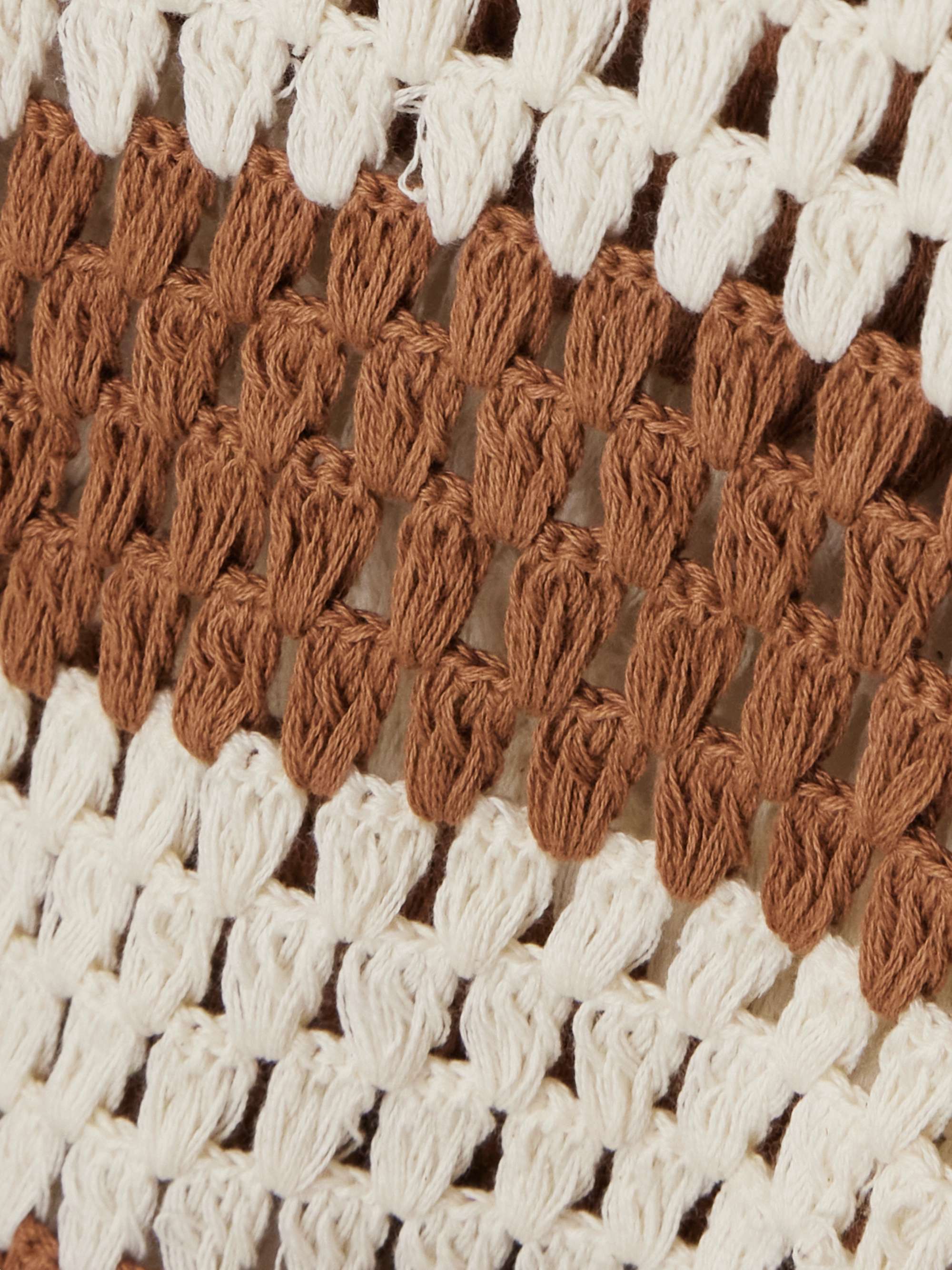 Nolan striped open-knit cotton sweater view