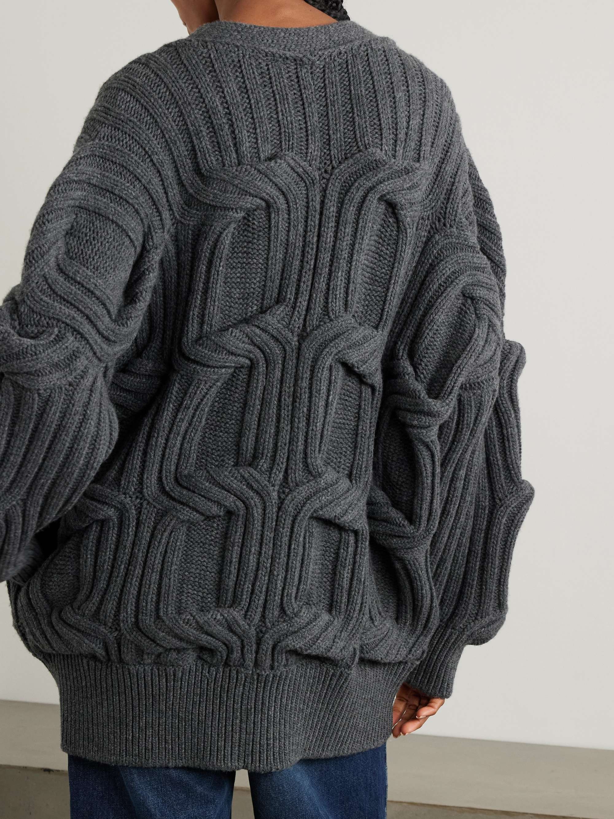 Falabella cable-knit wool cardigan view