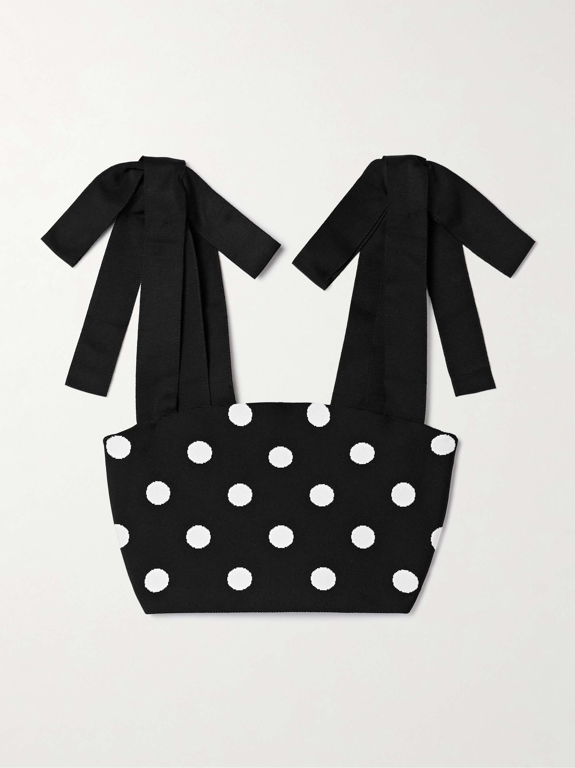 Cropped polka-dot jacquard-knit tank view