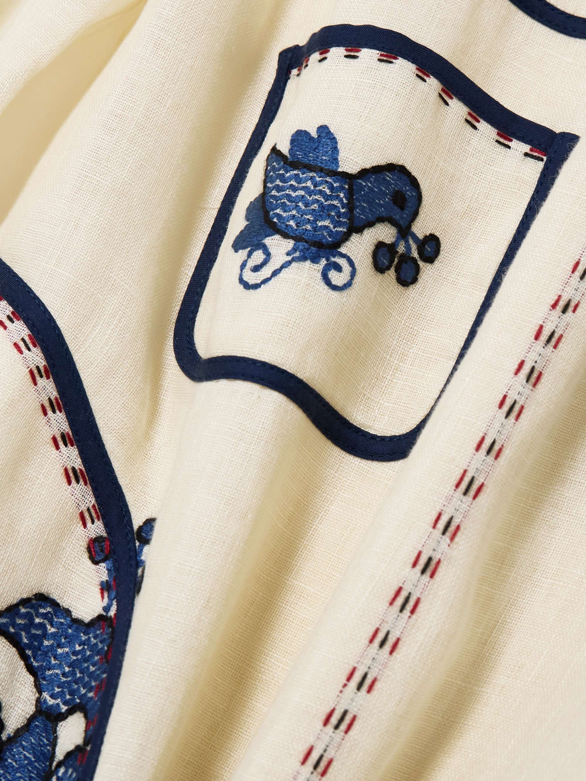 Sasha embroidered linen midi shirt dress view