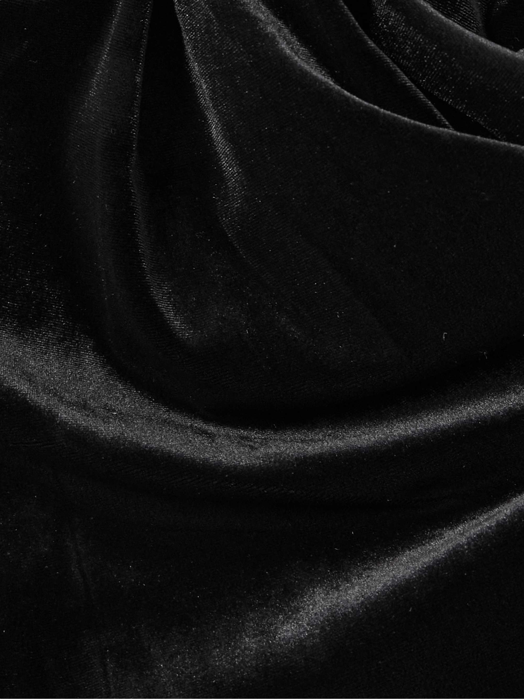 Pleated velvet straight-leg pants view