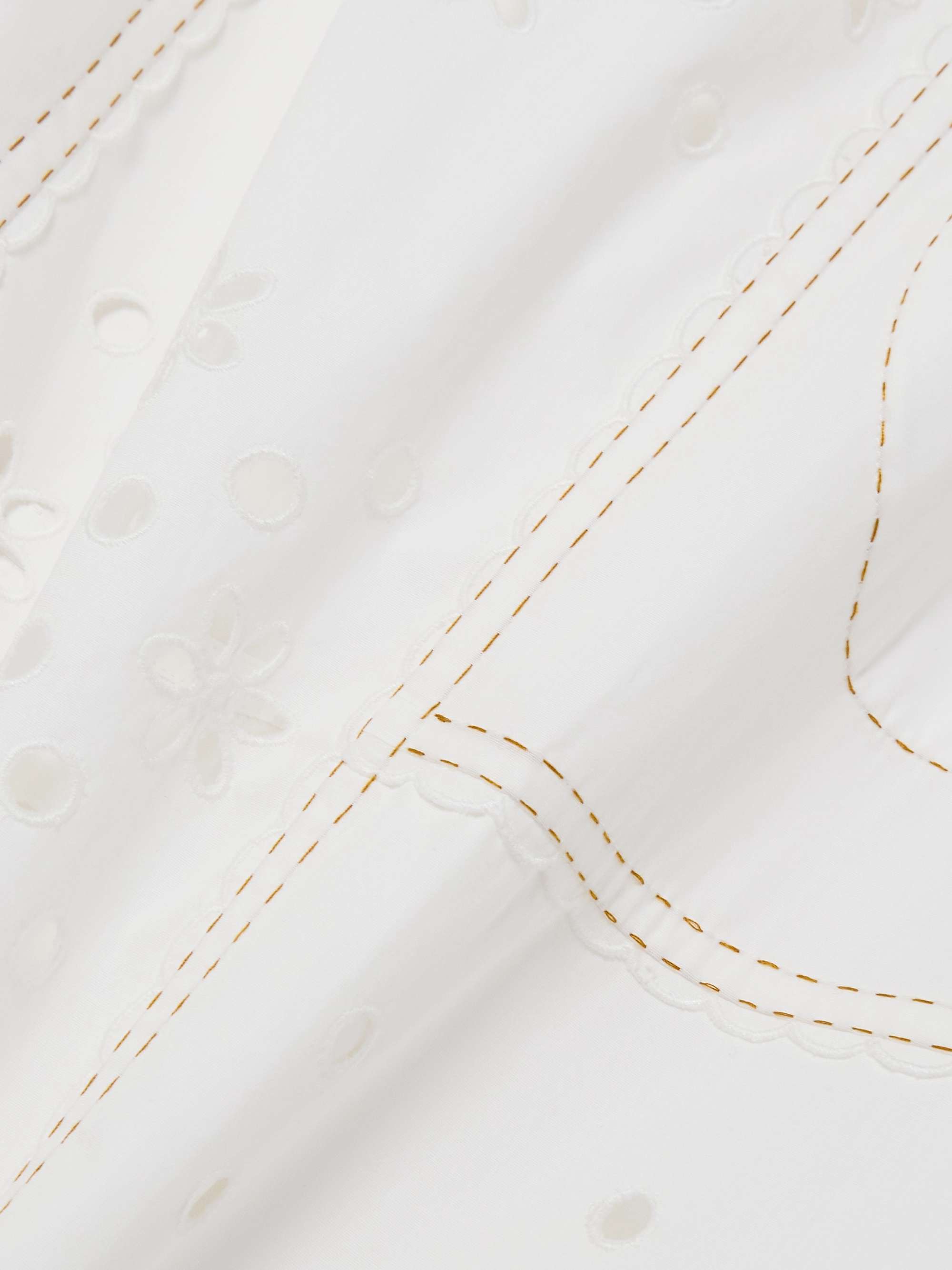Olympia tiered scalloped broderie anglaise cotton-poplin maxi skirt view