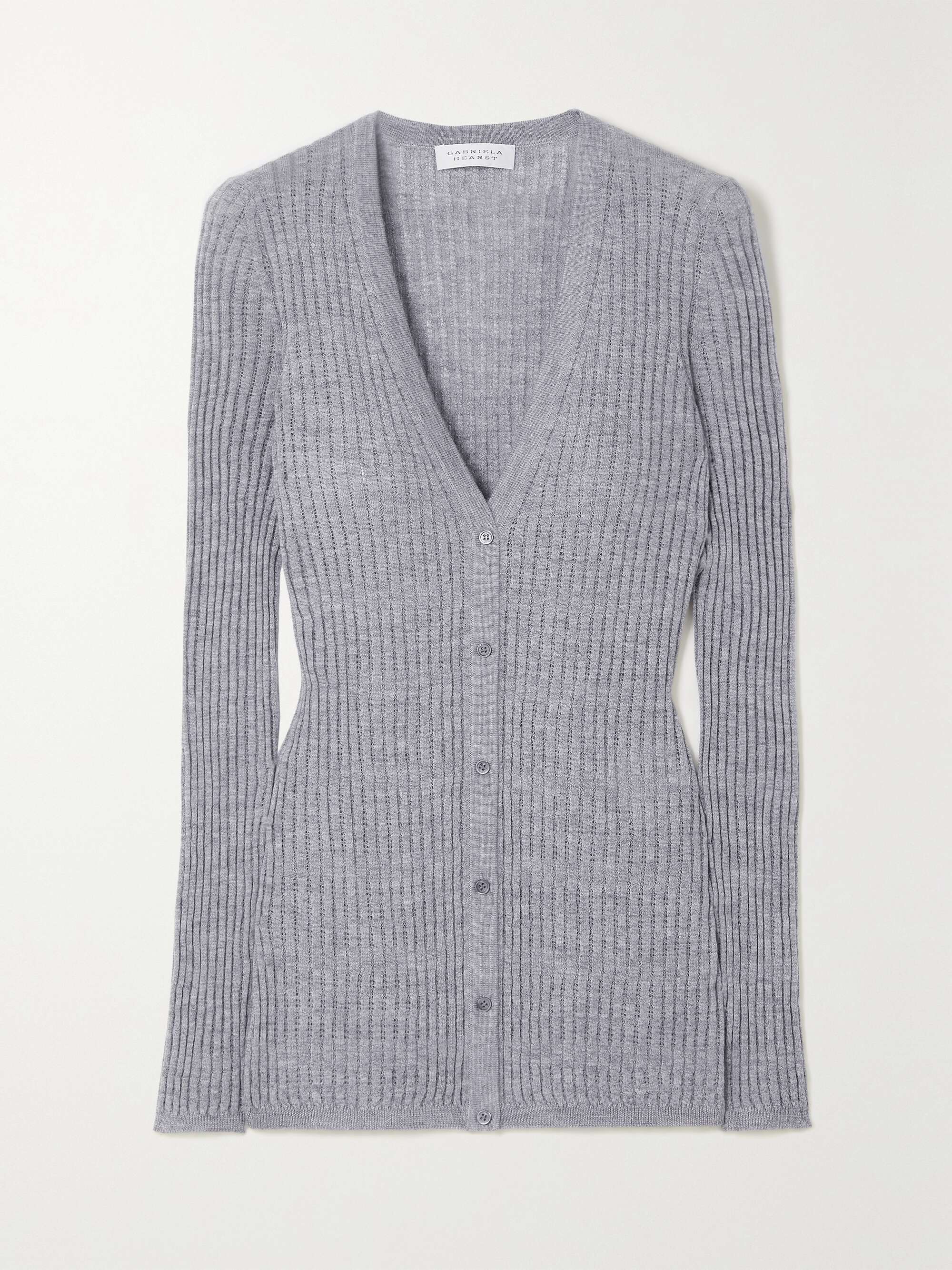 Emma pointelle-knit cashmere and silk-blend cardigan view