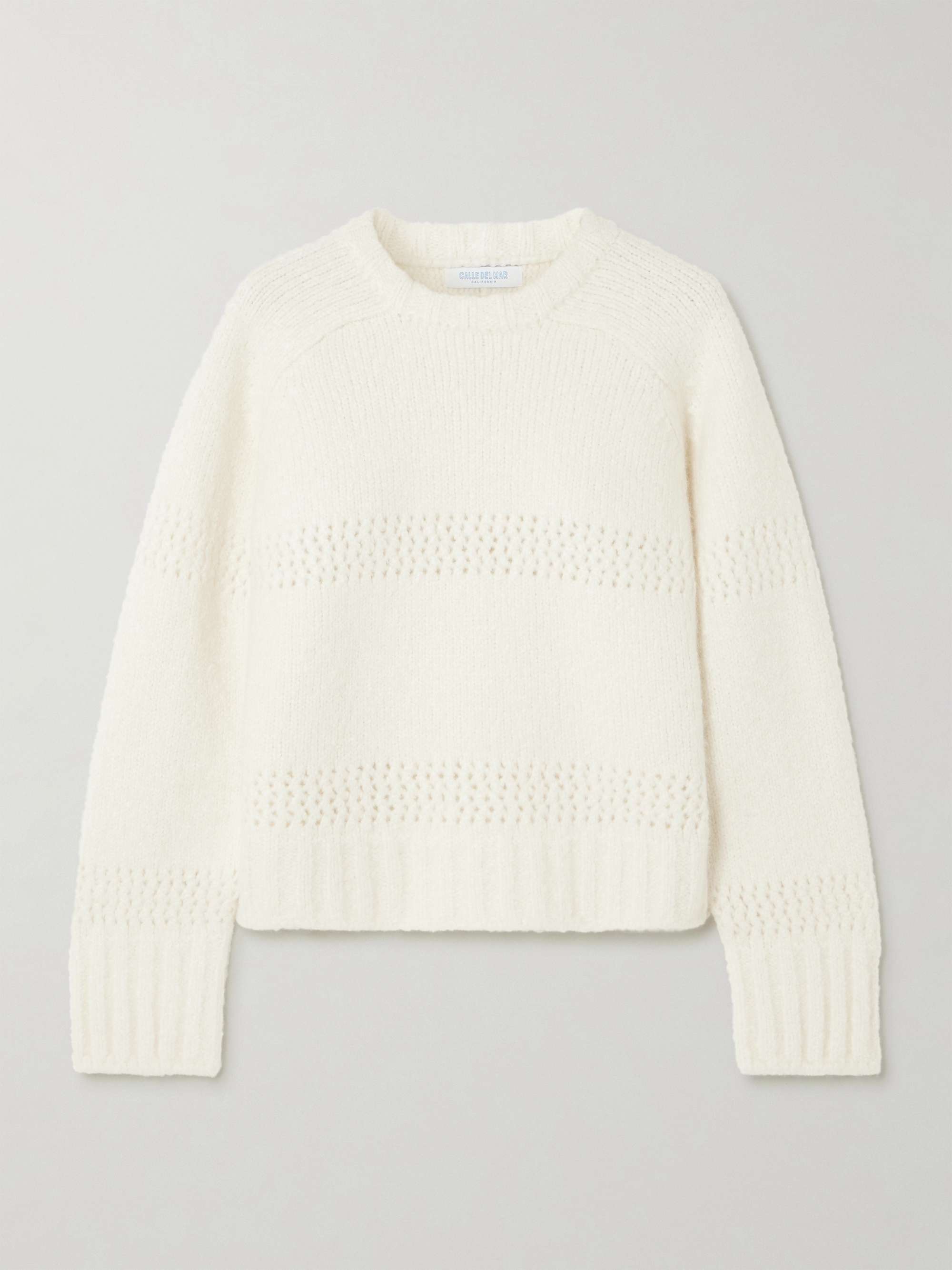 Pointelle-knit cashmere and silk-blend sweater view