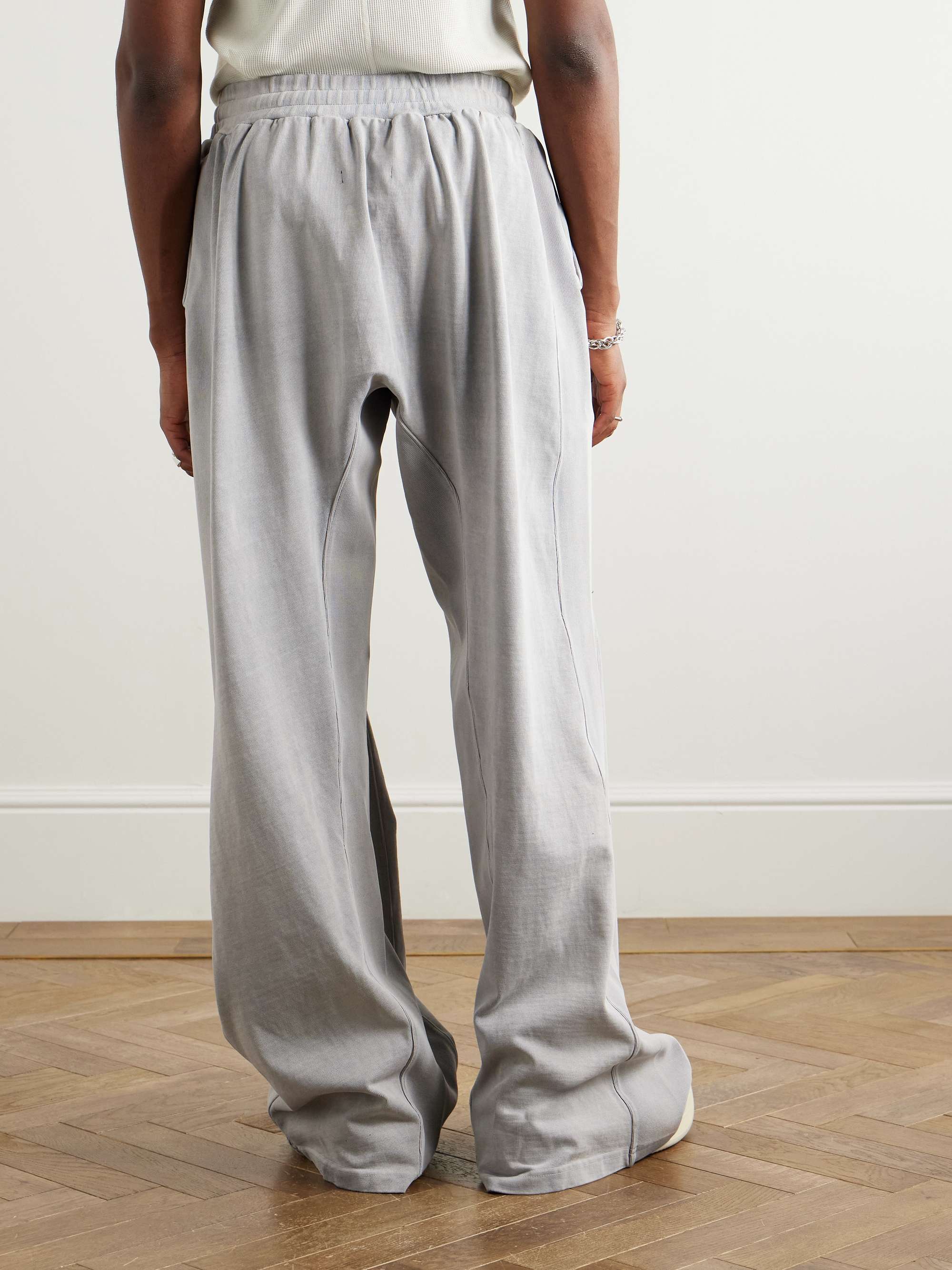 Flag Faster Wide-Leg Distressed Printed Cotton-Jersey Sweatpants view