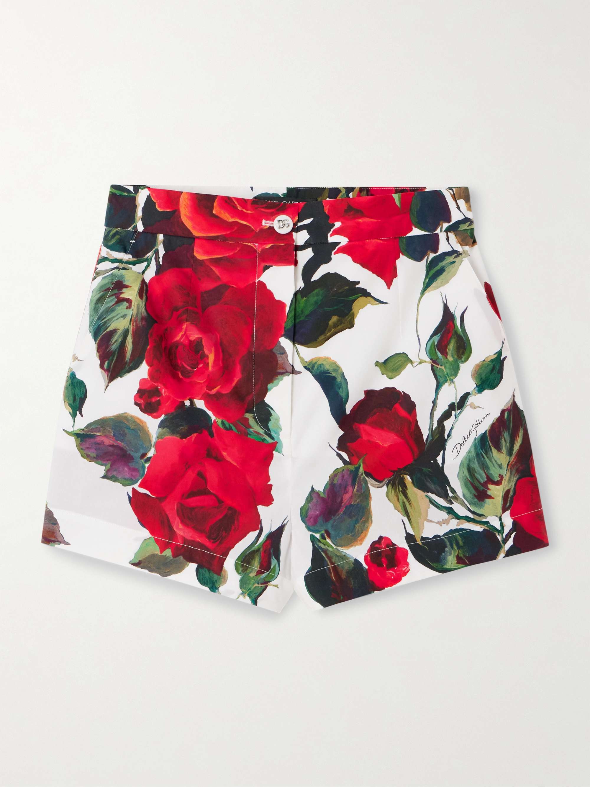 Floral-print cotton-poplin shorts view