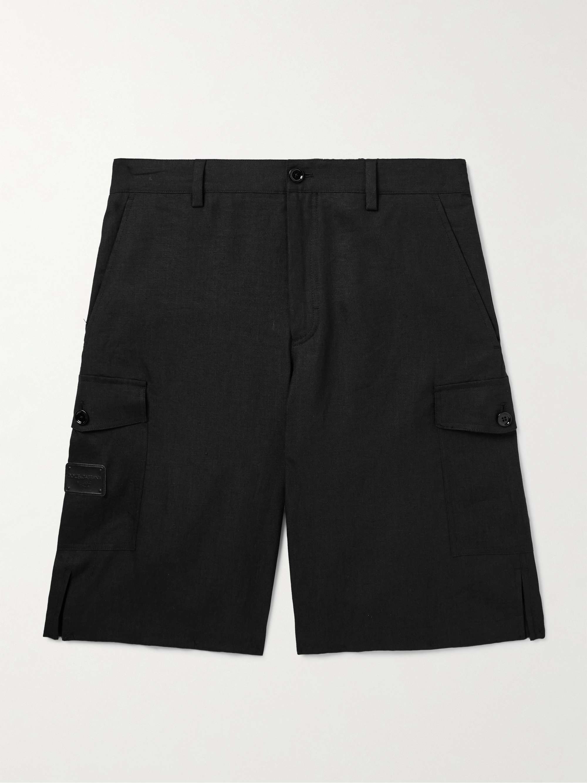 Wide-Leg Linen Cargo Shorts view