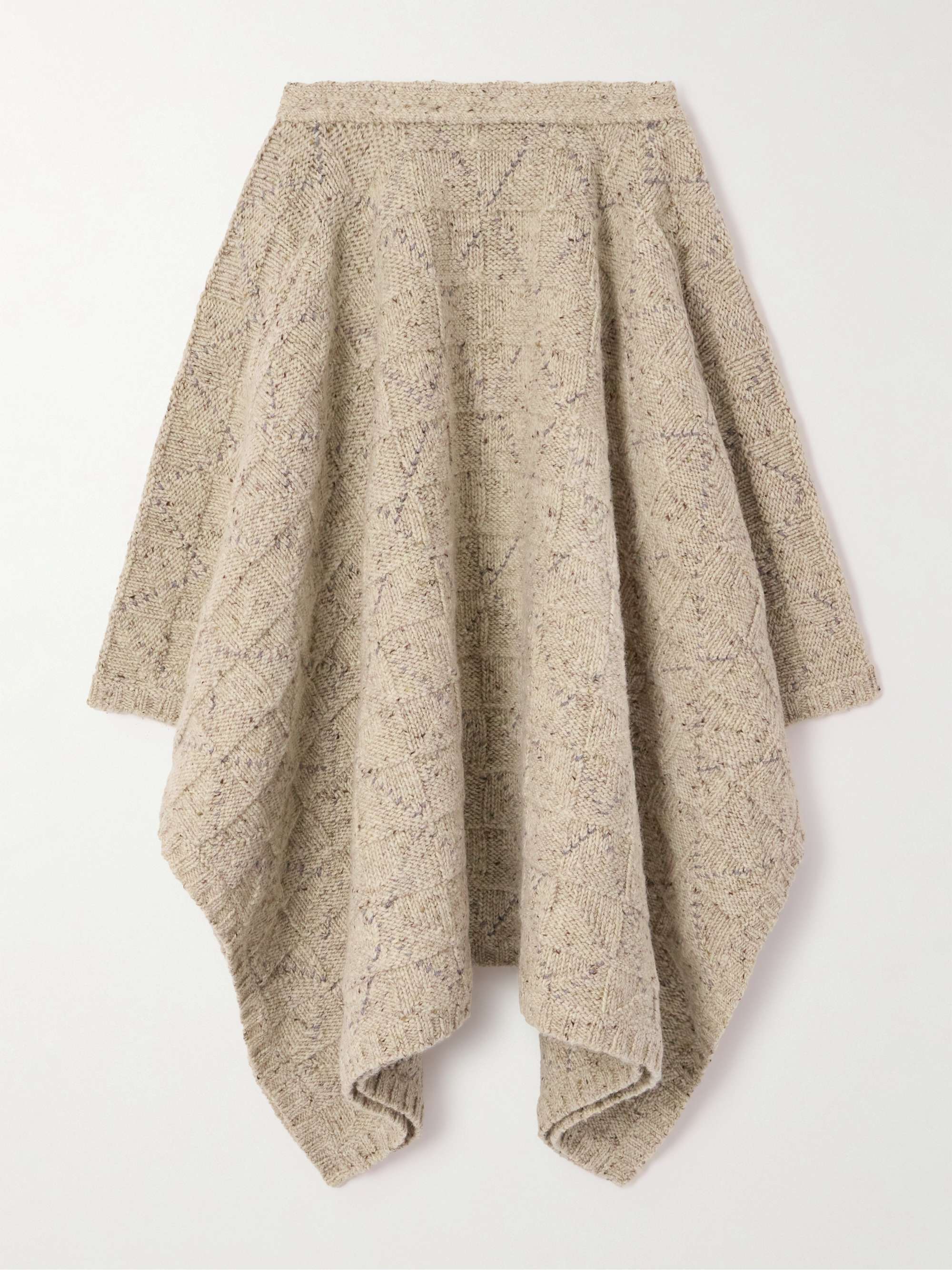 Checked knitted wool midi skirt view