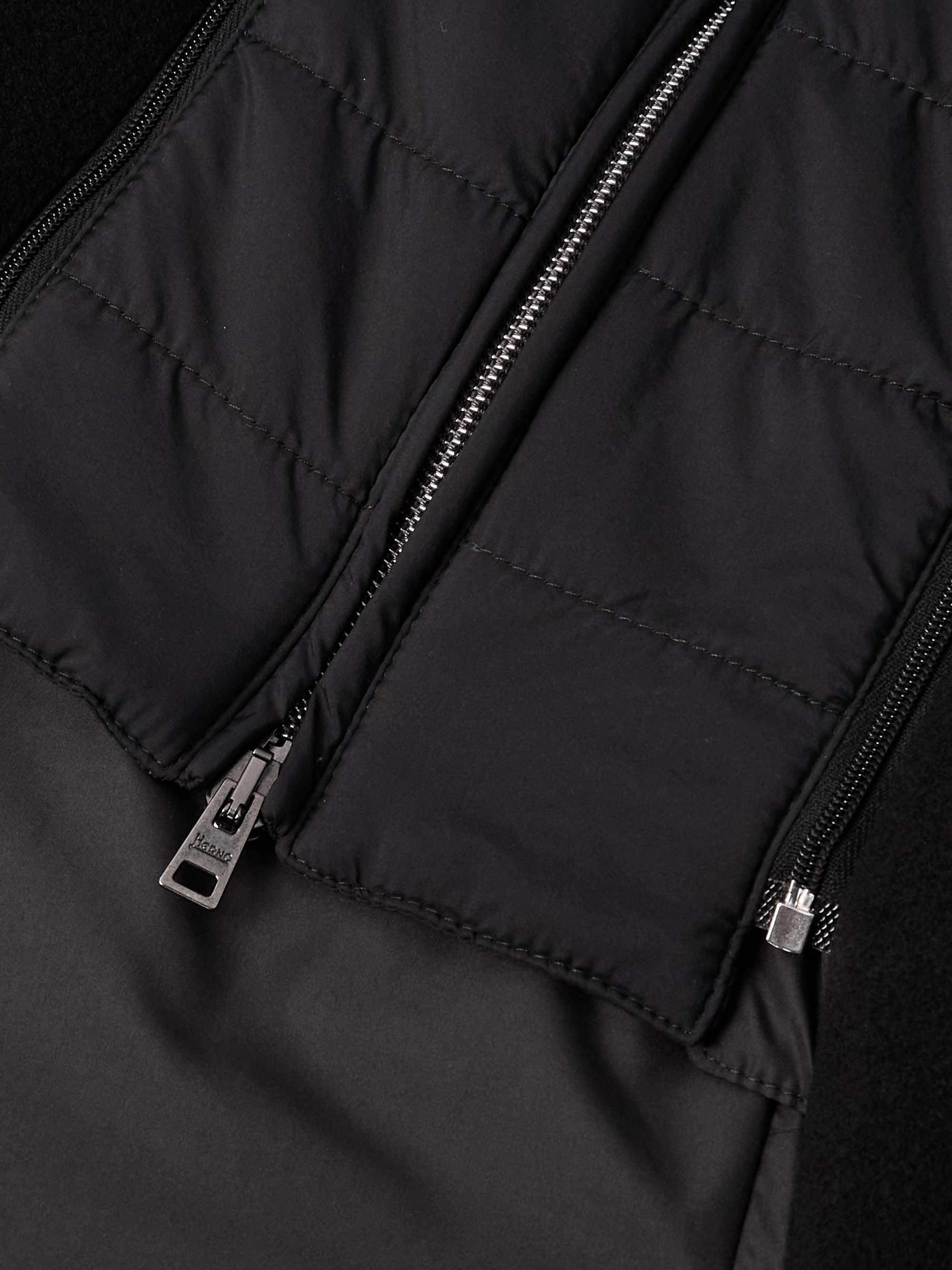 Padded Shell-Trimmed Wool-Blend Hooded Coat view