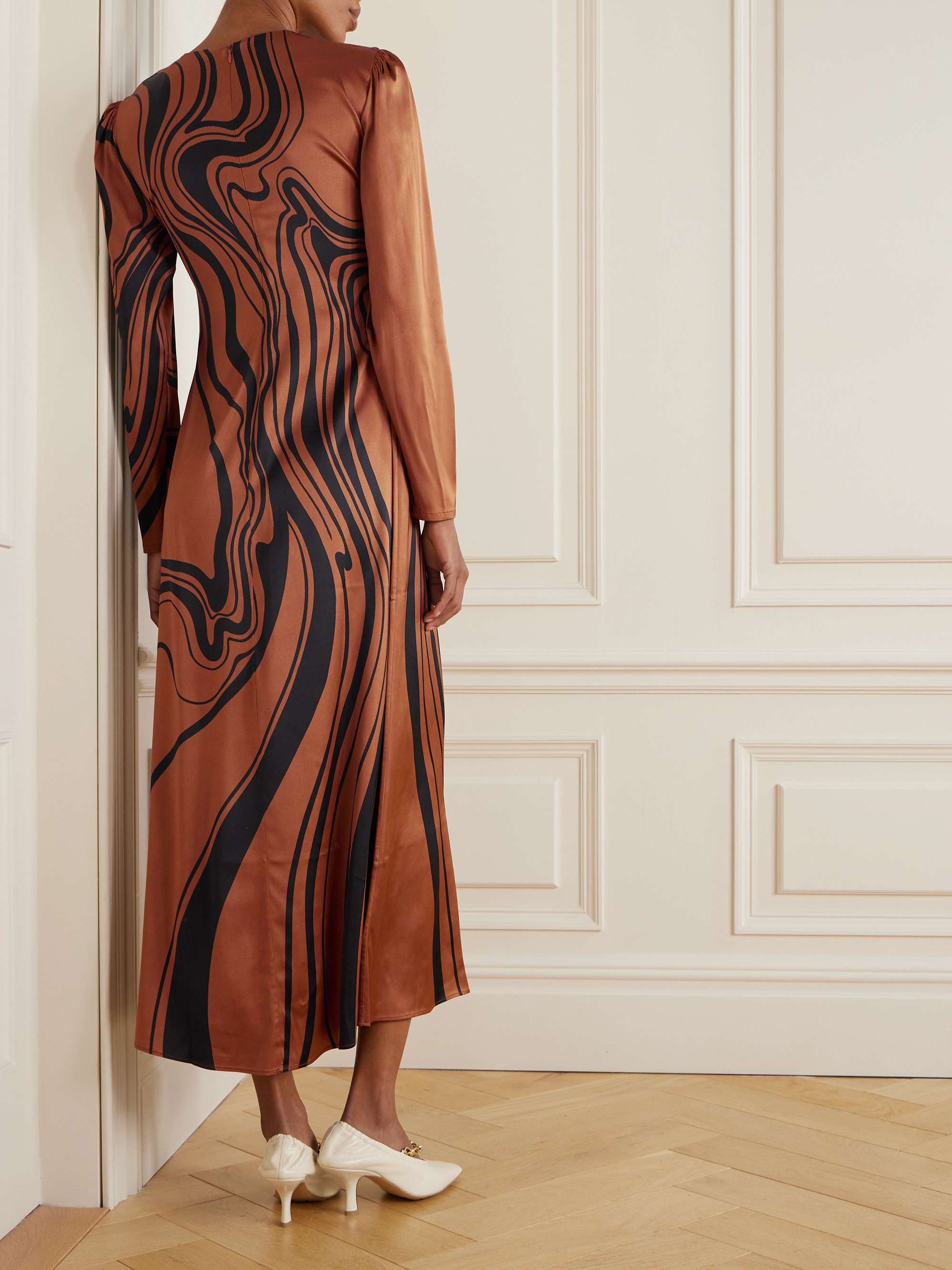 Icon Clingy Swing floral-print satin midi dress view