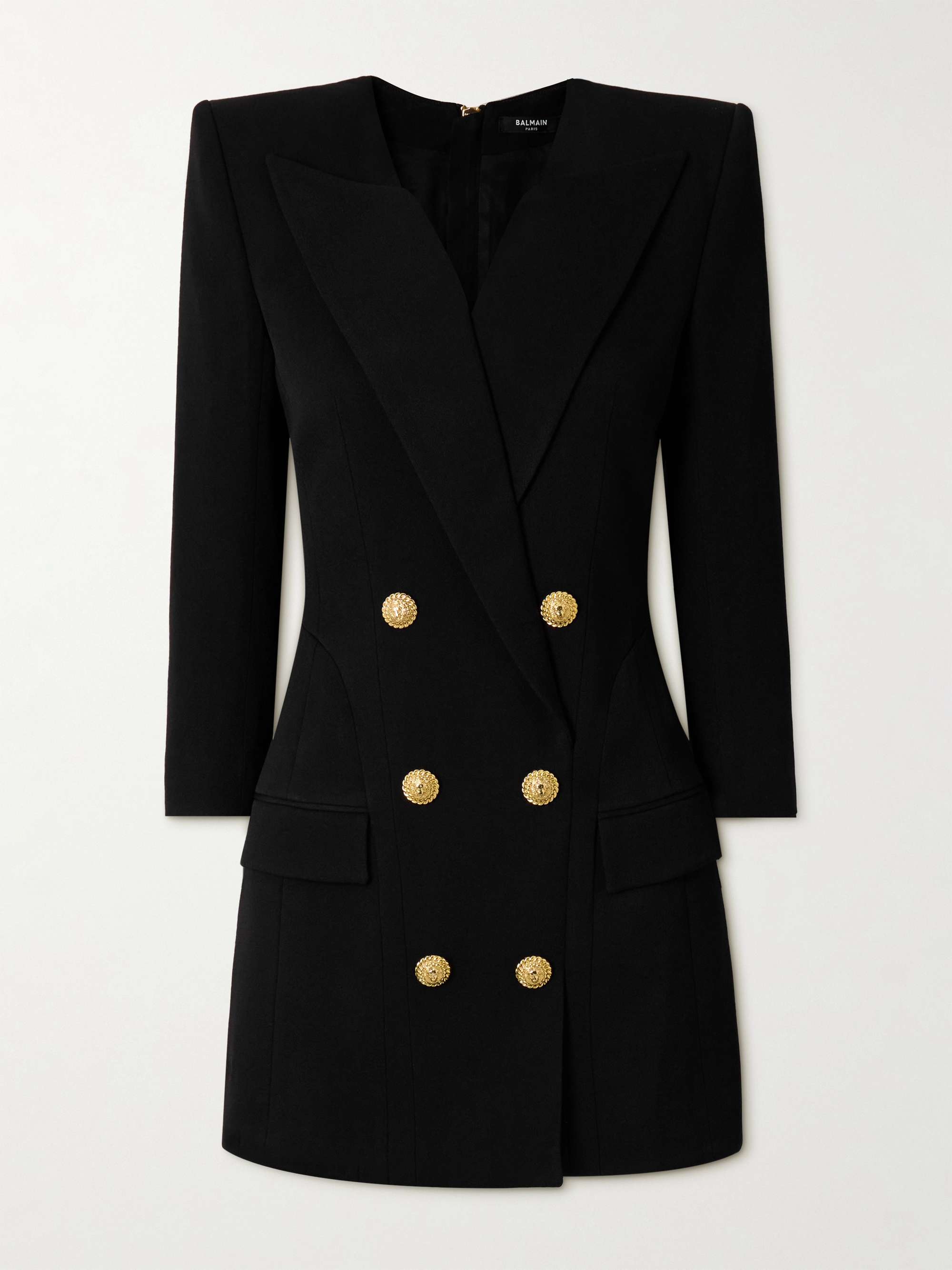 Button-embellished cotton-twill mini dress view