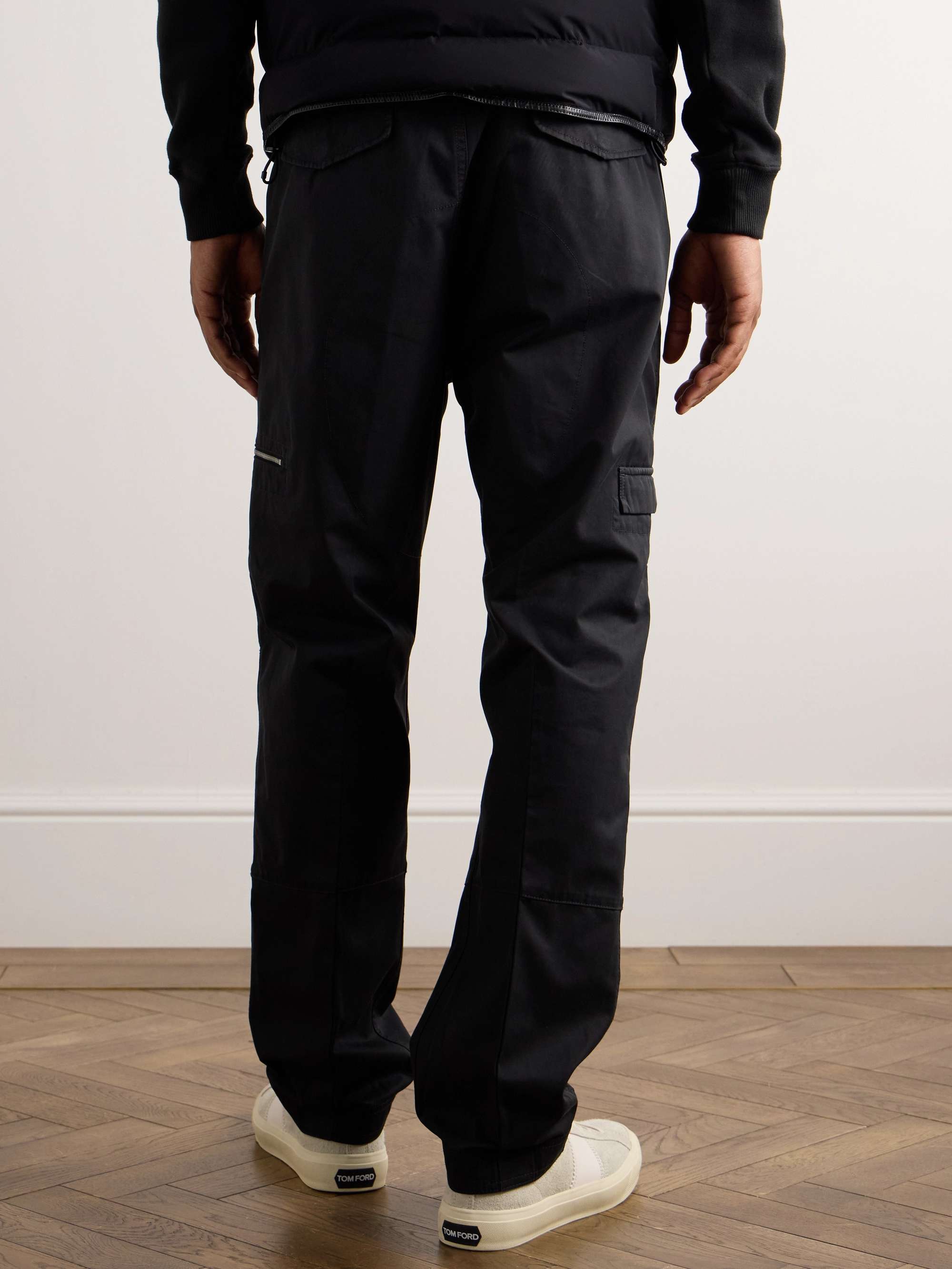 Straight-Leg Pleated Cotton-Twill Cargo Trousers view