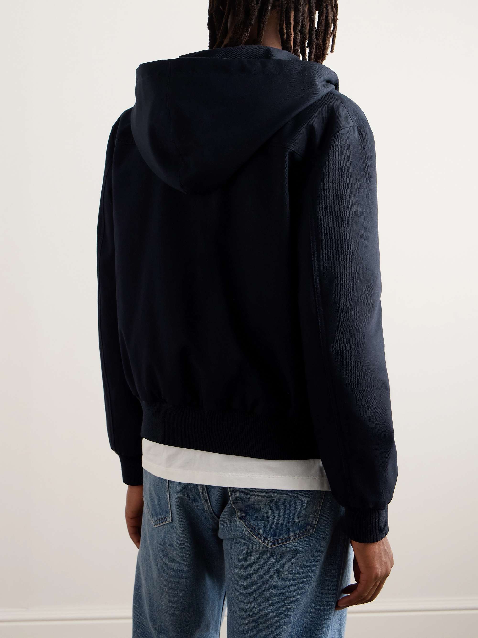 Logo-Appliquéd Cotton-Gabardine Hooded Jacket view
