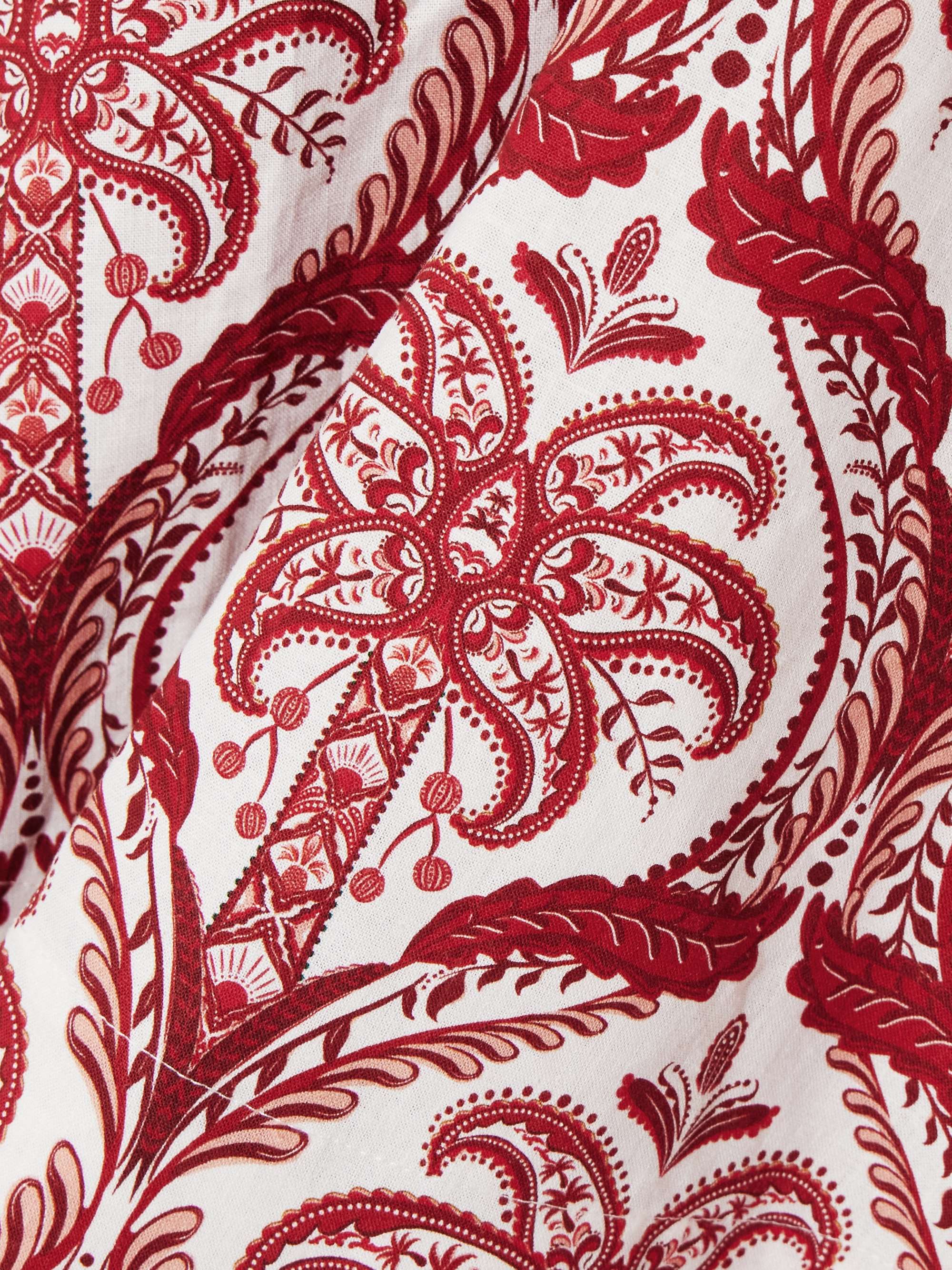 Printed linen-blend midi skirt view