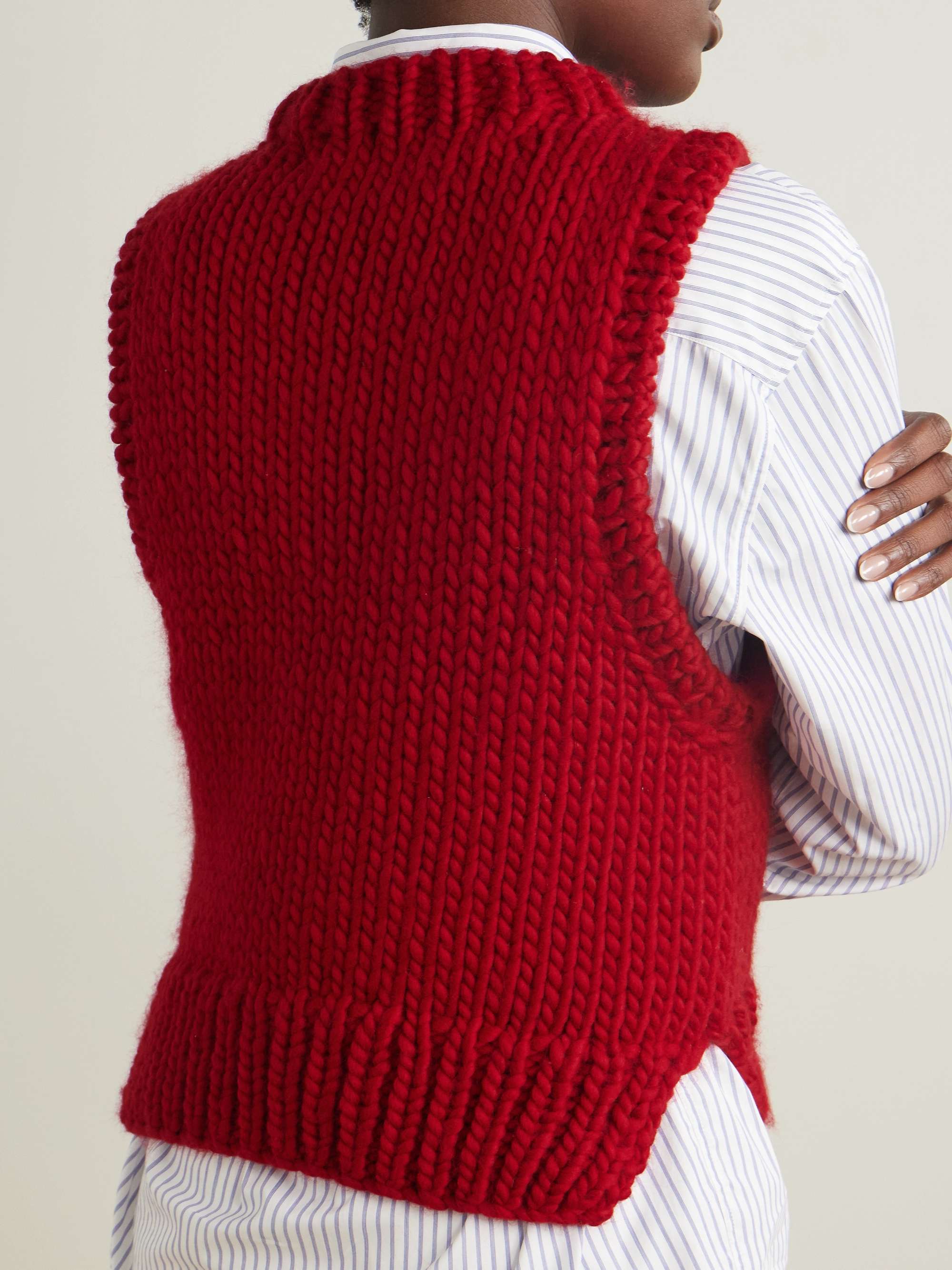 Quentin Cardinal merino wool vest view