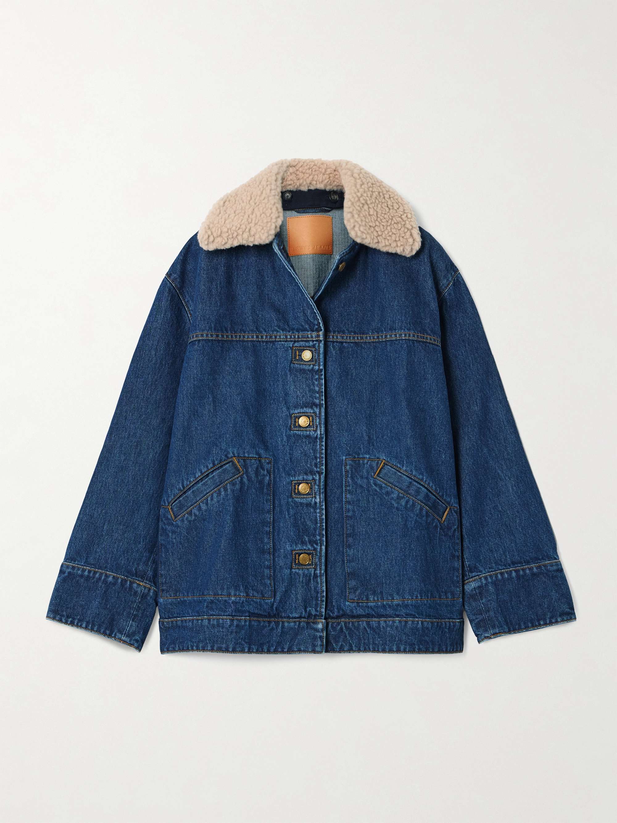 Stadium faux fur-trimmed denim jacket view