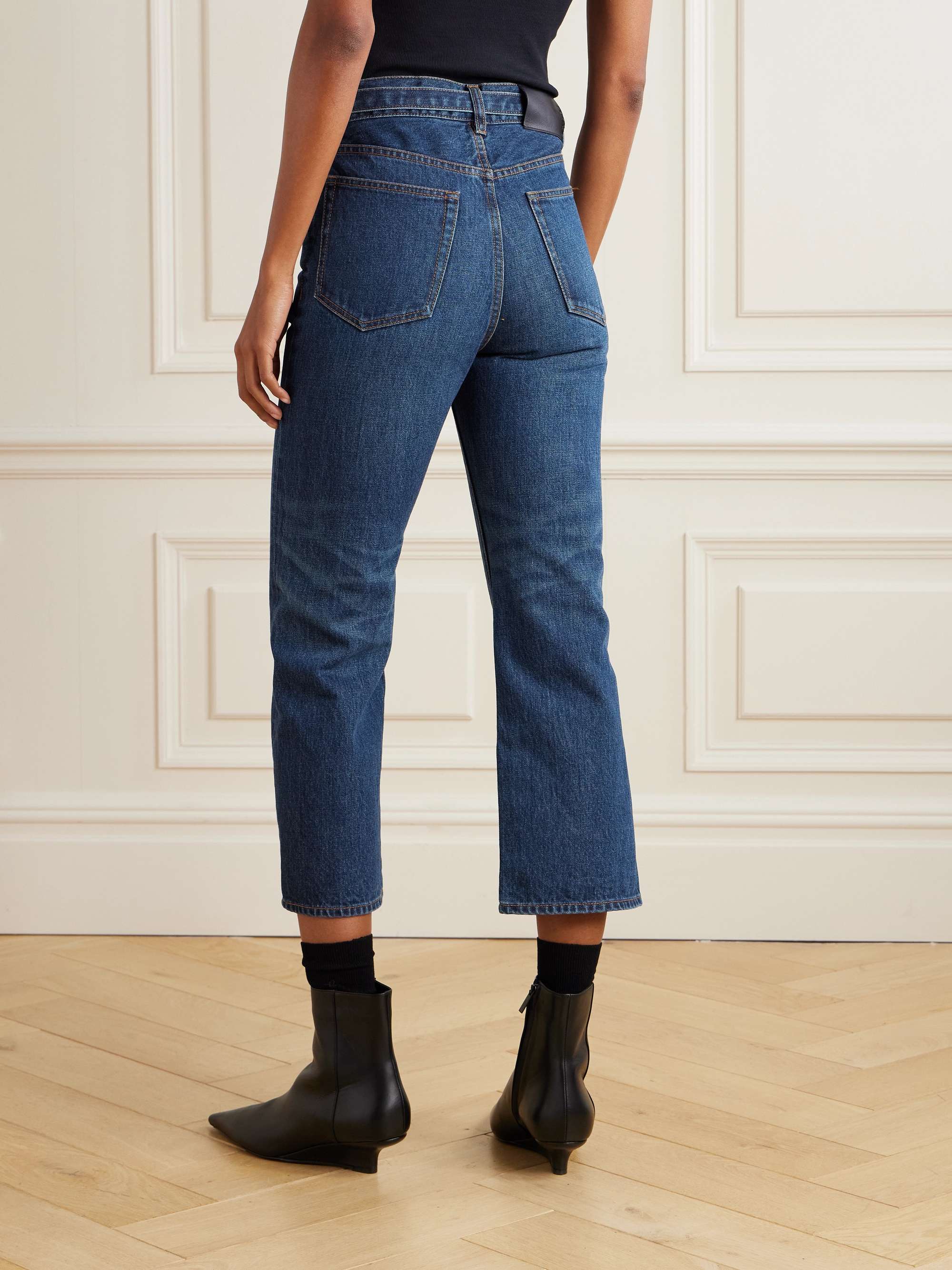 Belted bootcut jeans view