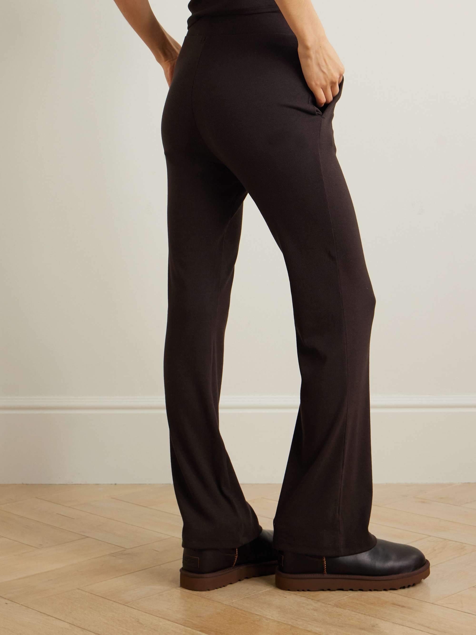 Travel Nell Natasia ribbed organic Pima cotton tank and pants set view