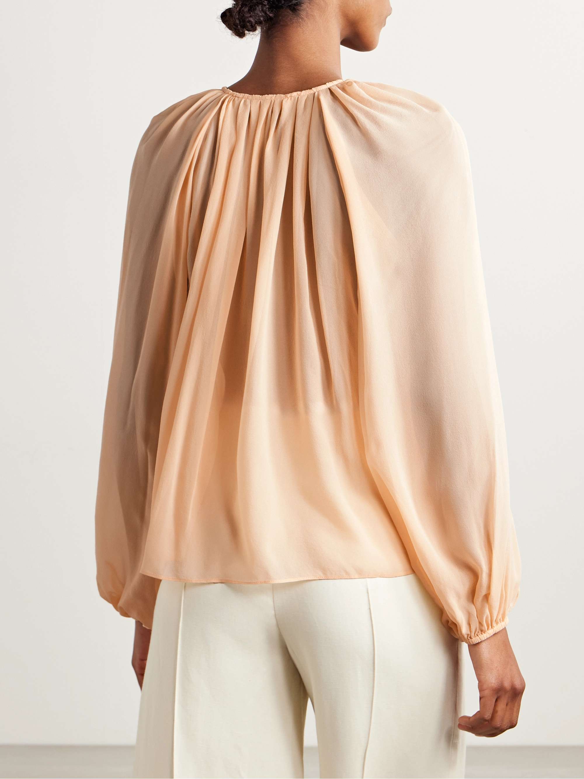 Safa gathered silk crepe de chine blouse view