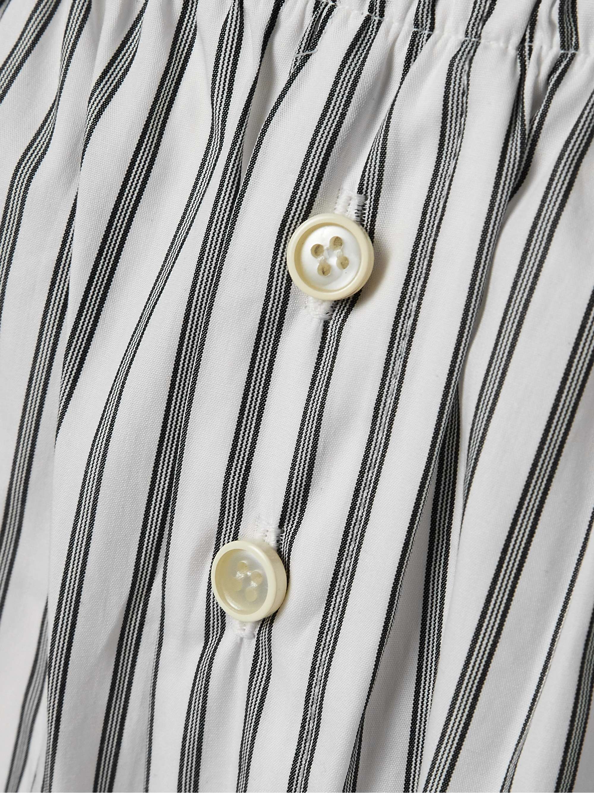 Striped cotton-poplin wide-leg pants view