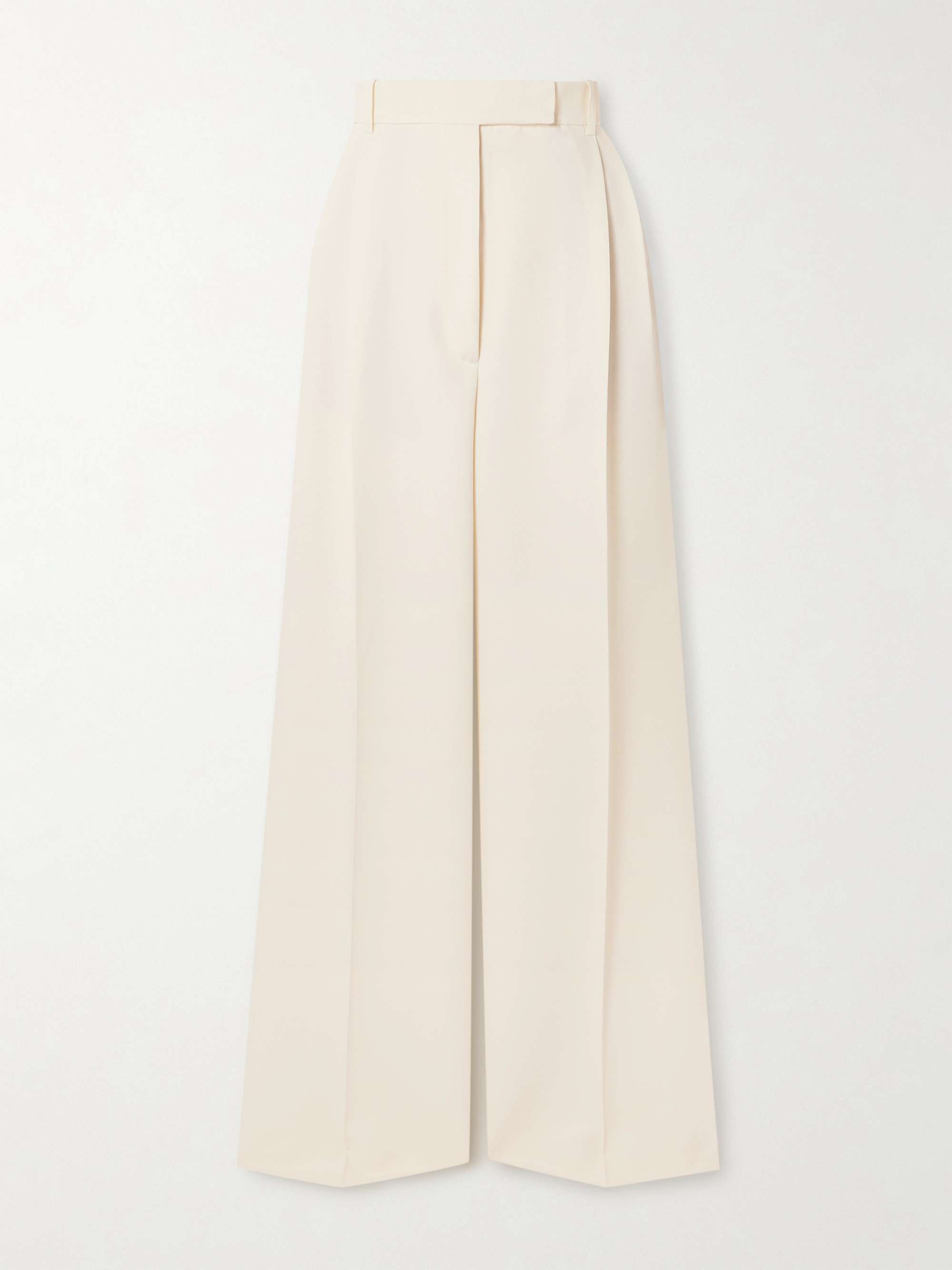 Pleated recycled-twill wide-leg pants view