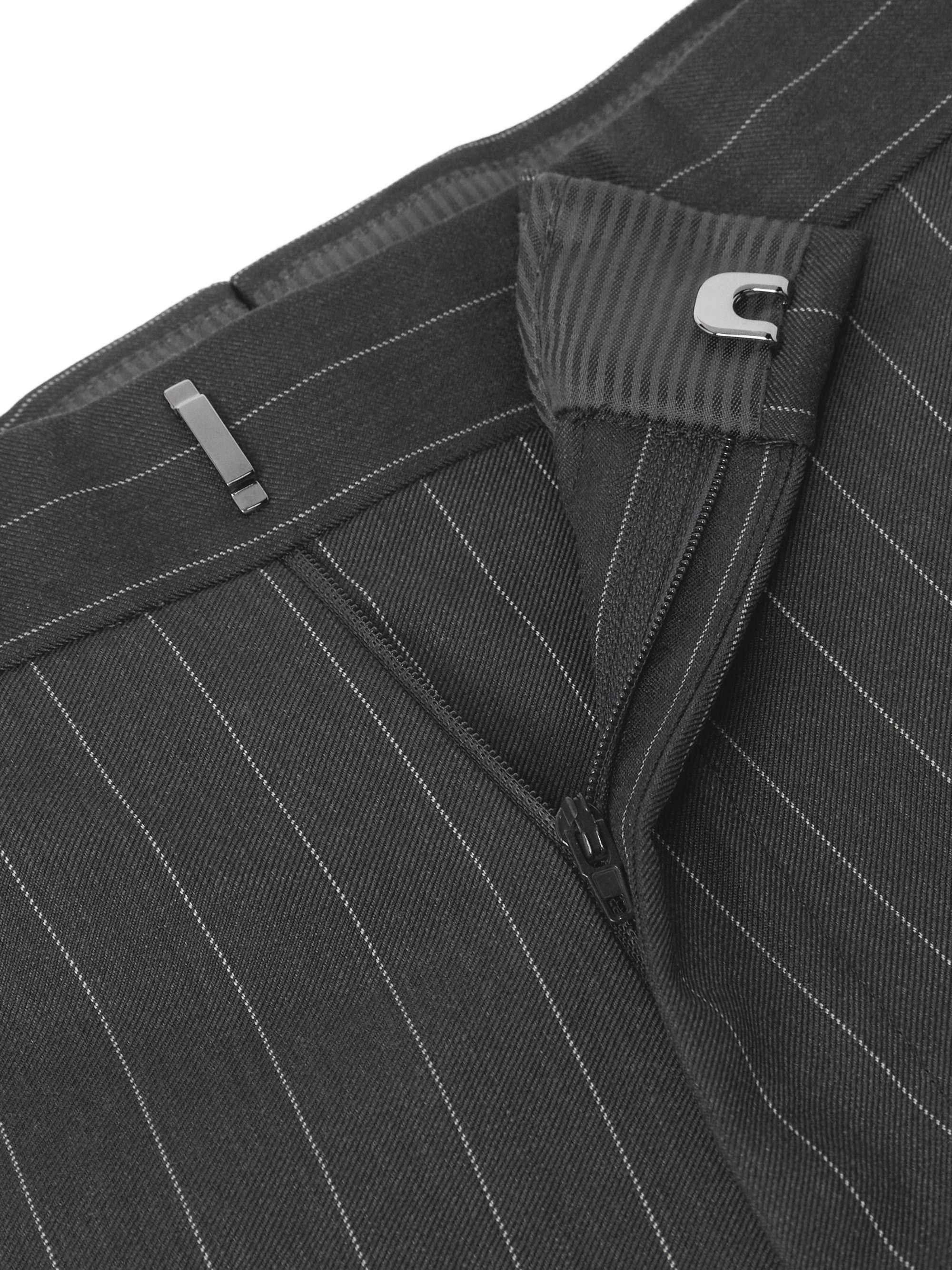 Tapered Pinstriped Wool and Mohair-Blend Twill Suit Trousers view