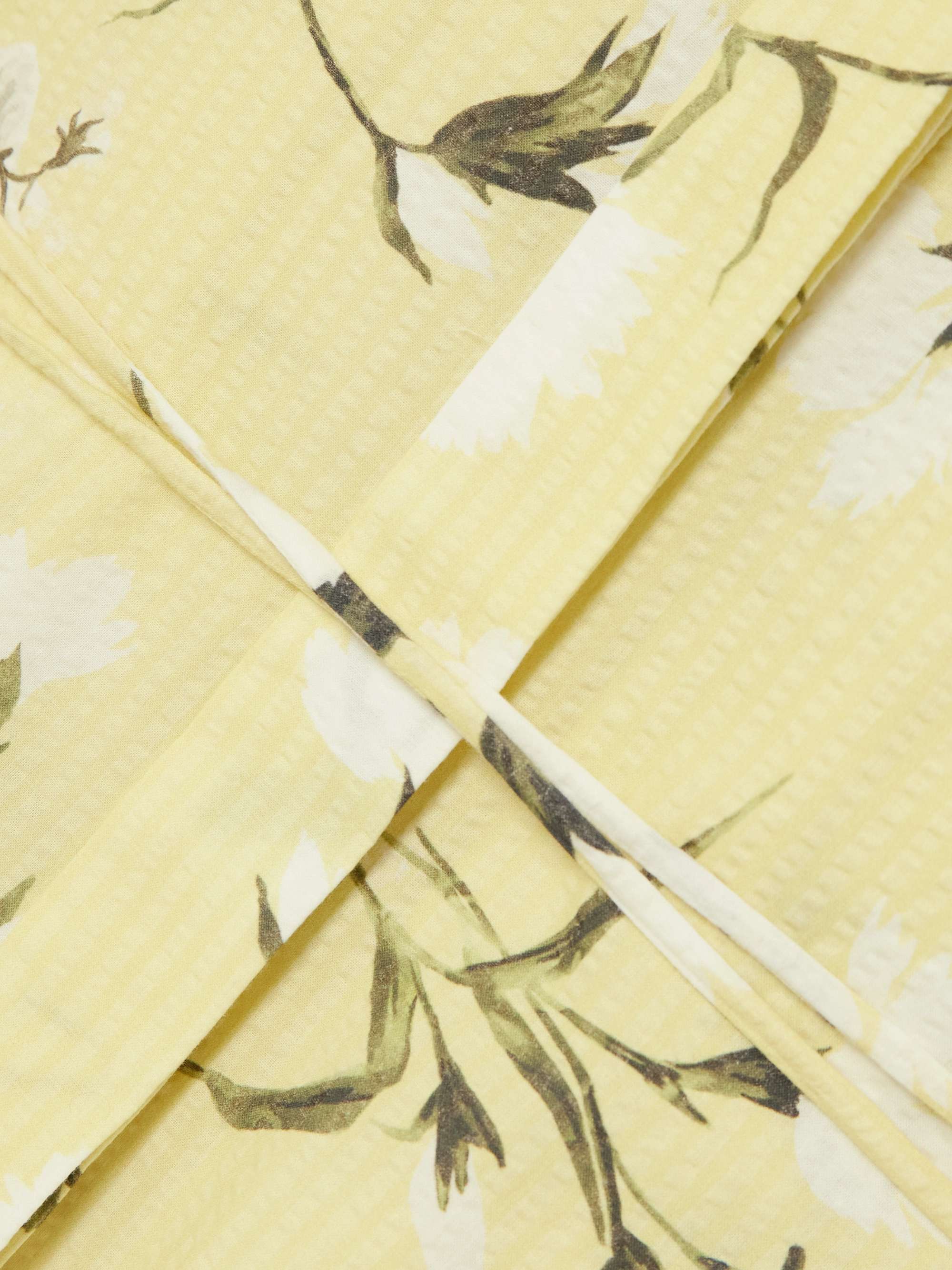 Floral-print cotton-seersucker midi shirt dress view