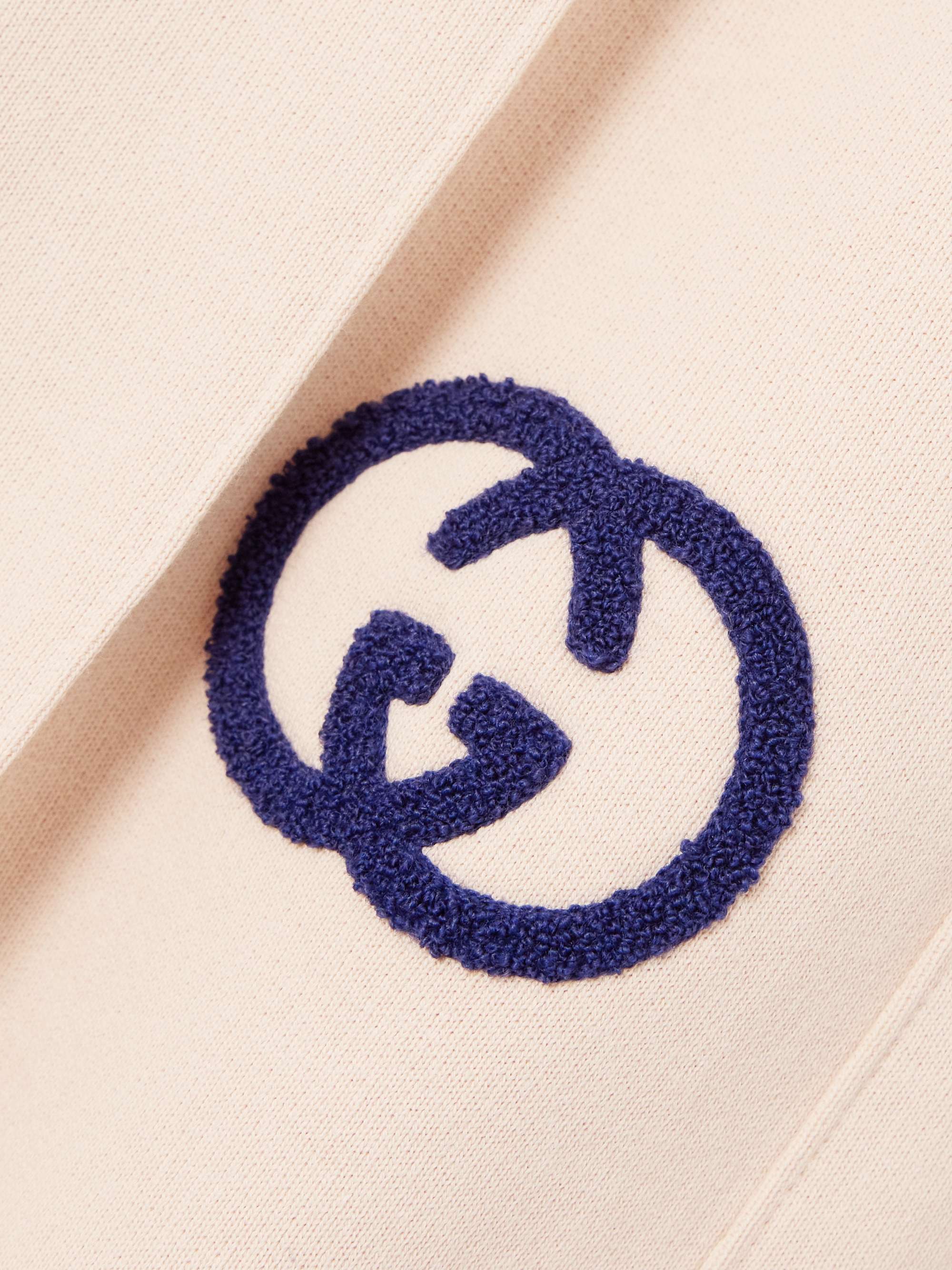Appliquéd cotton-jersey straight-leg track pants view