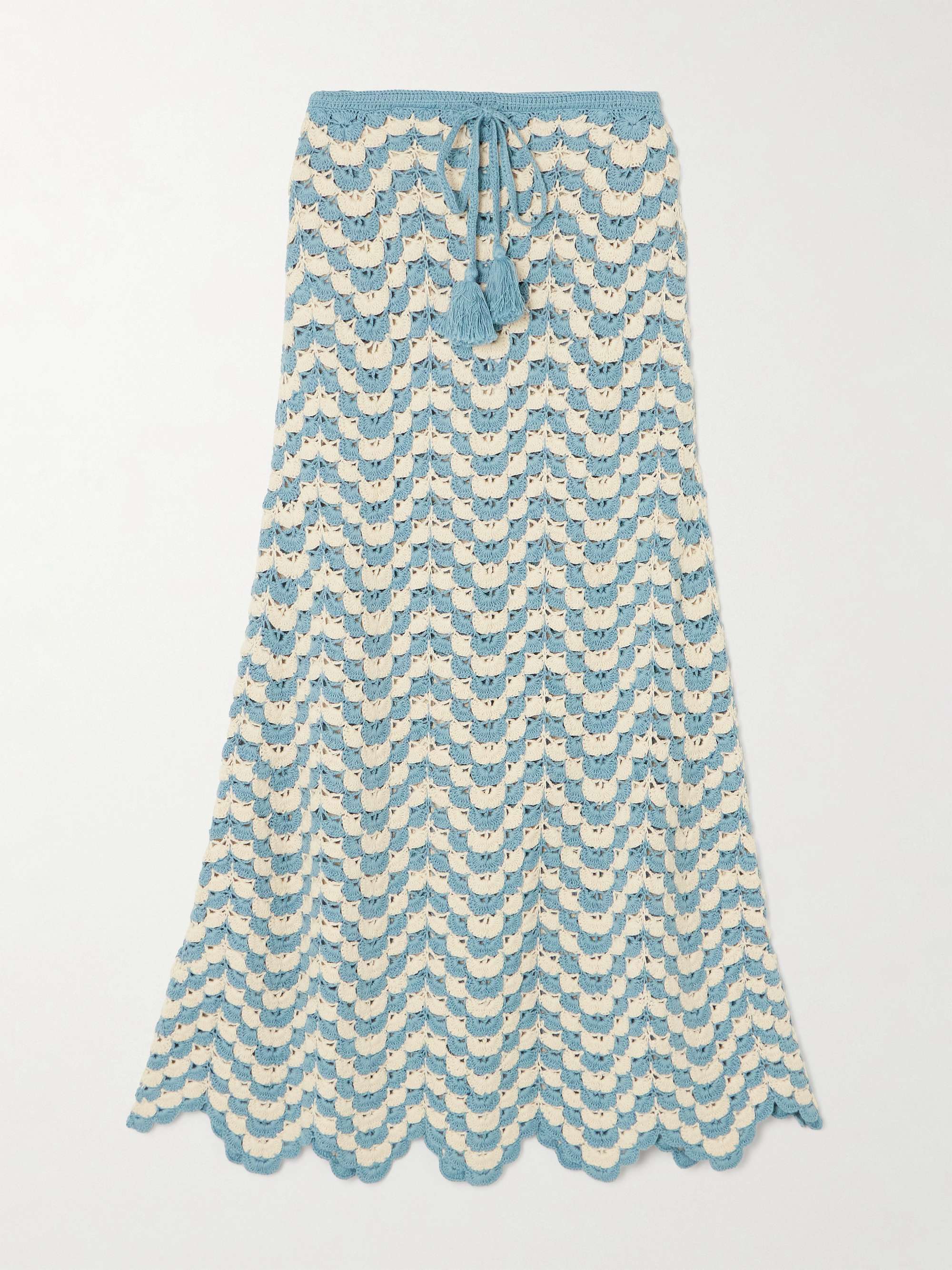 Safi scalloped crocheted cotton midi skirt view