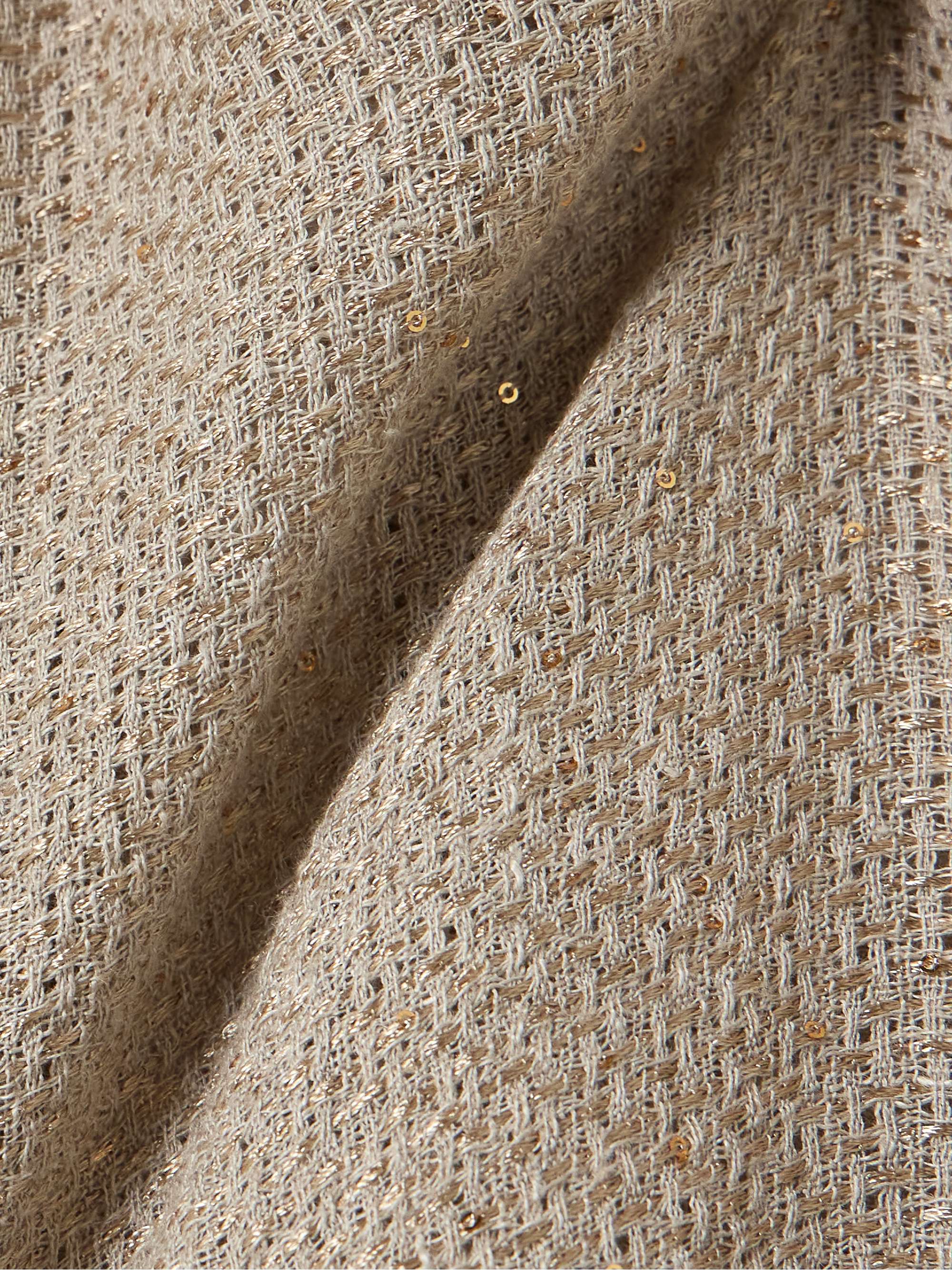Stella sequin-embellished linen-blend gauze wide-leg pants view