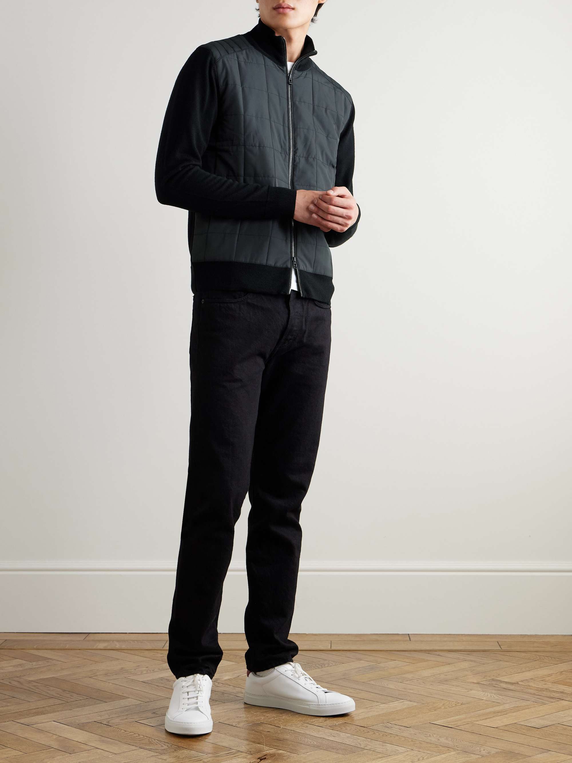 Kelbrook Quilted Wool and Shell Cardigan view