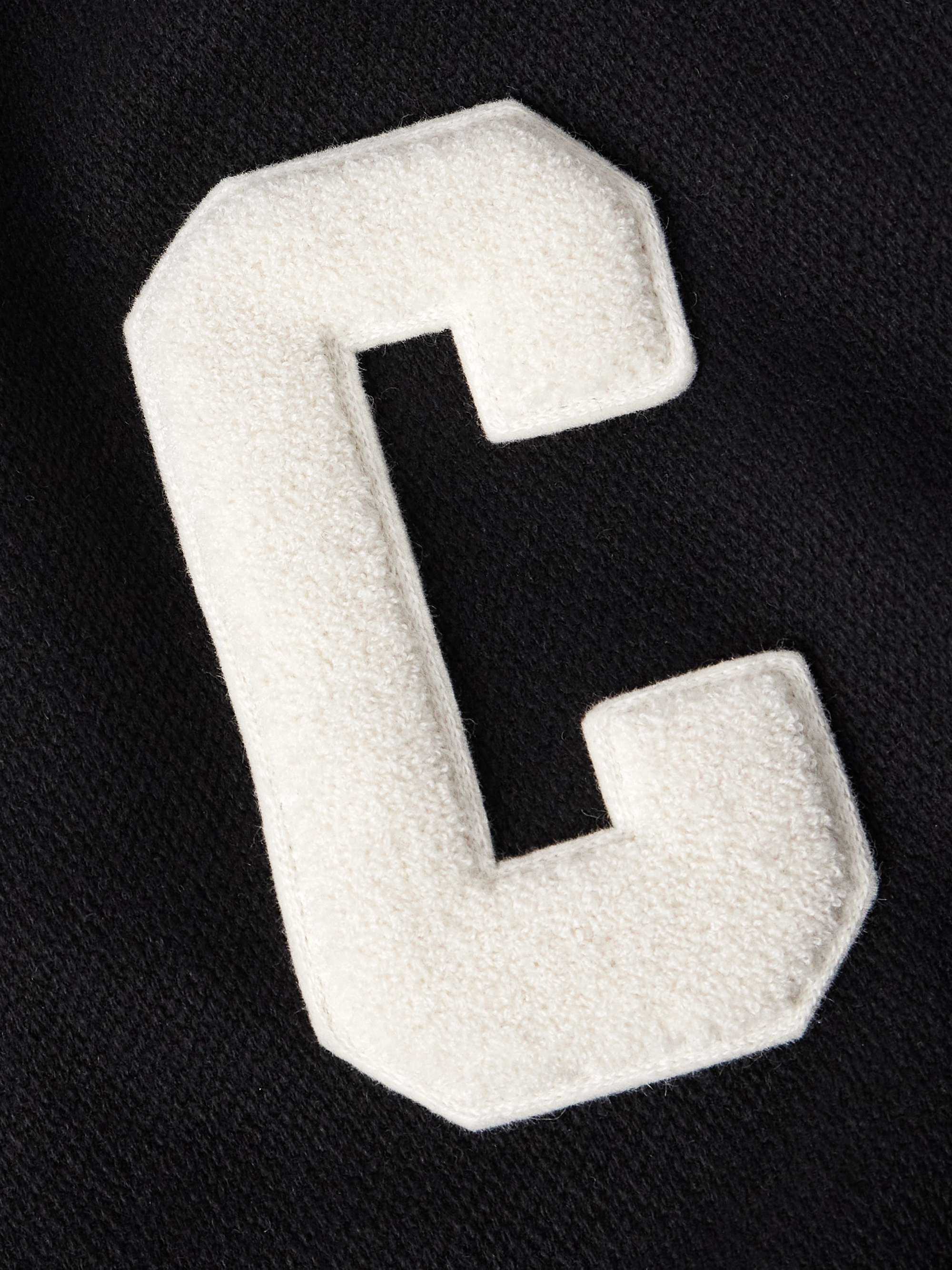 Logo-Appliquéd Virgin Wool-Blend and Leather Varsity Jacket view