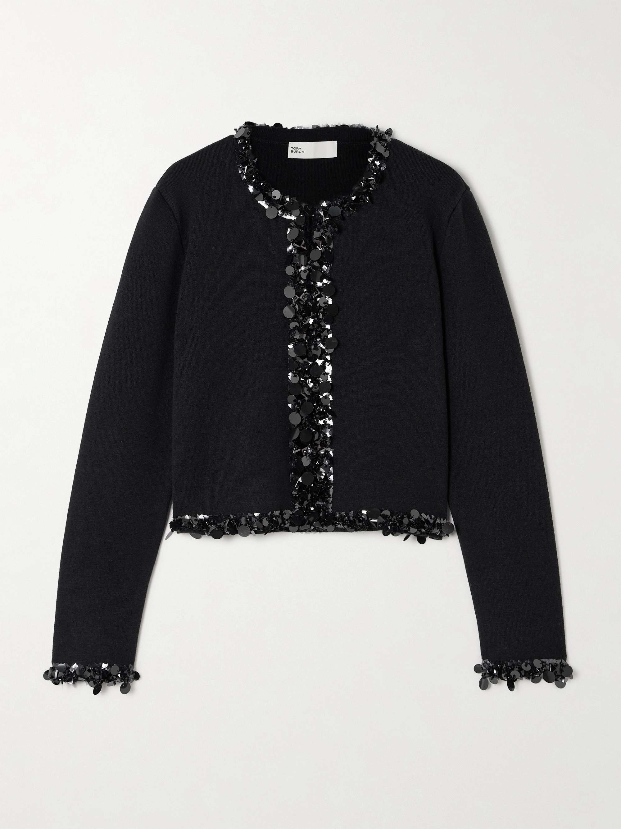 Kendra embellished wool and cashmere-blend cardigan view