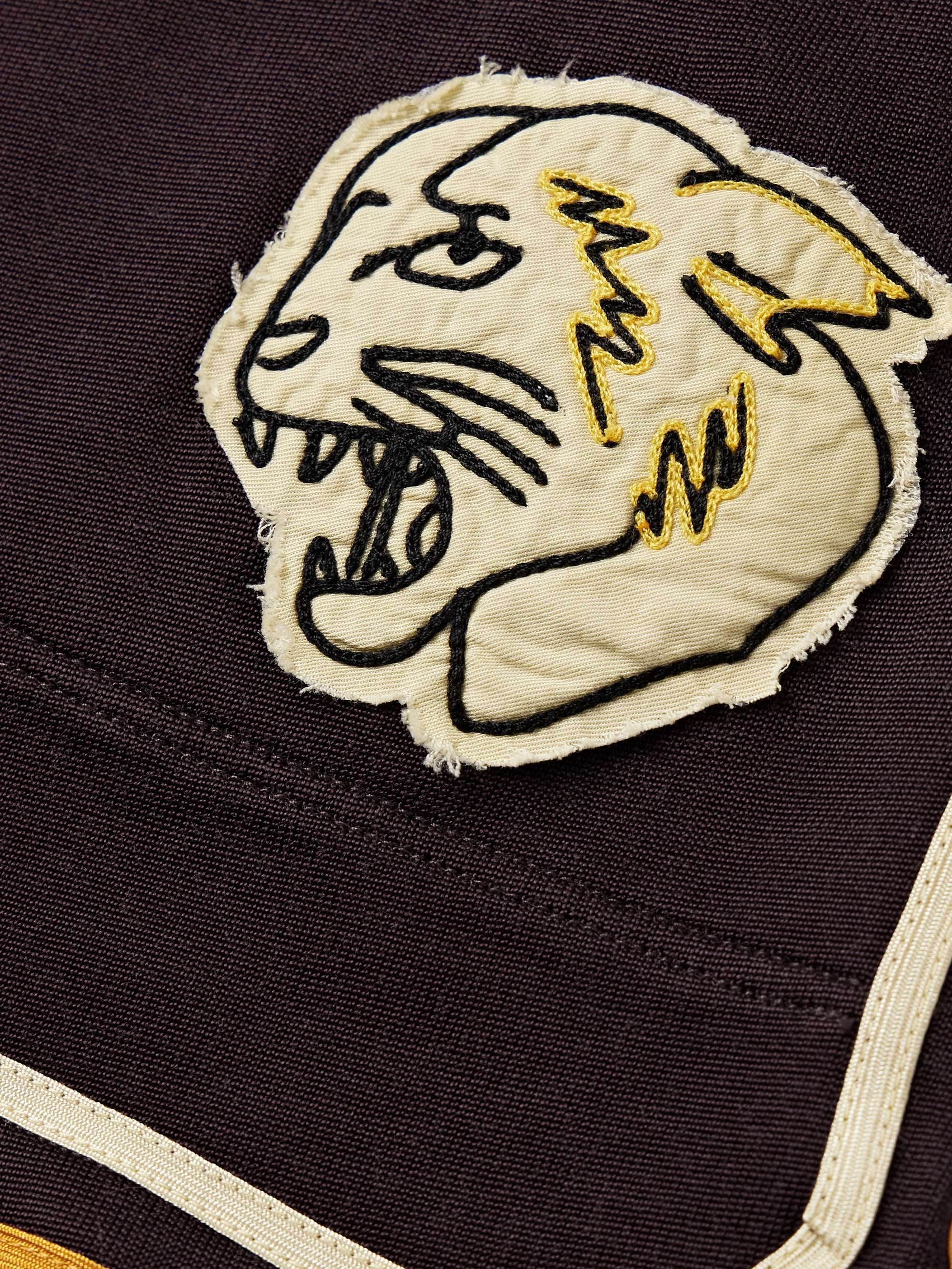 Bobcat Appliquéd Striped Jersey Shorts view