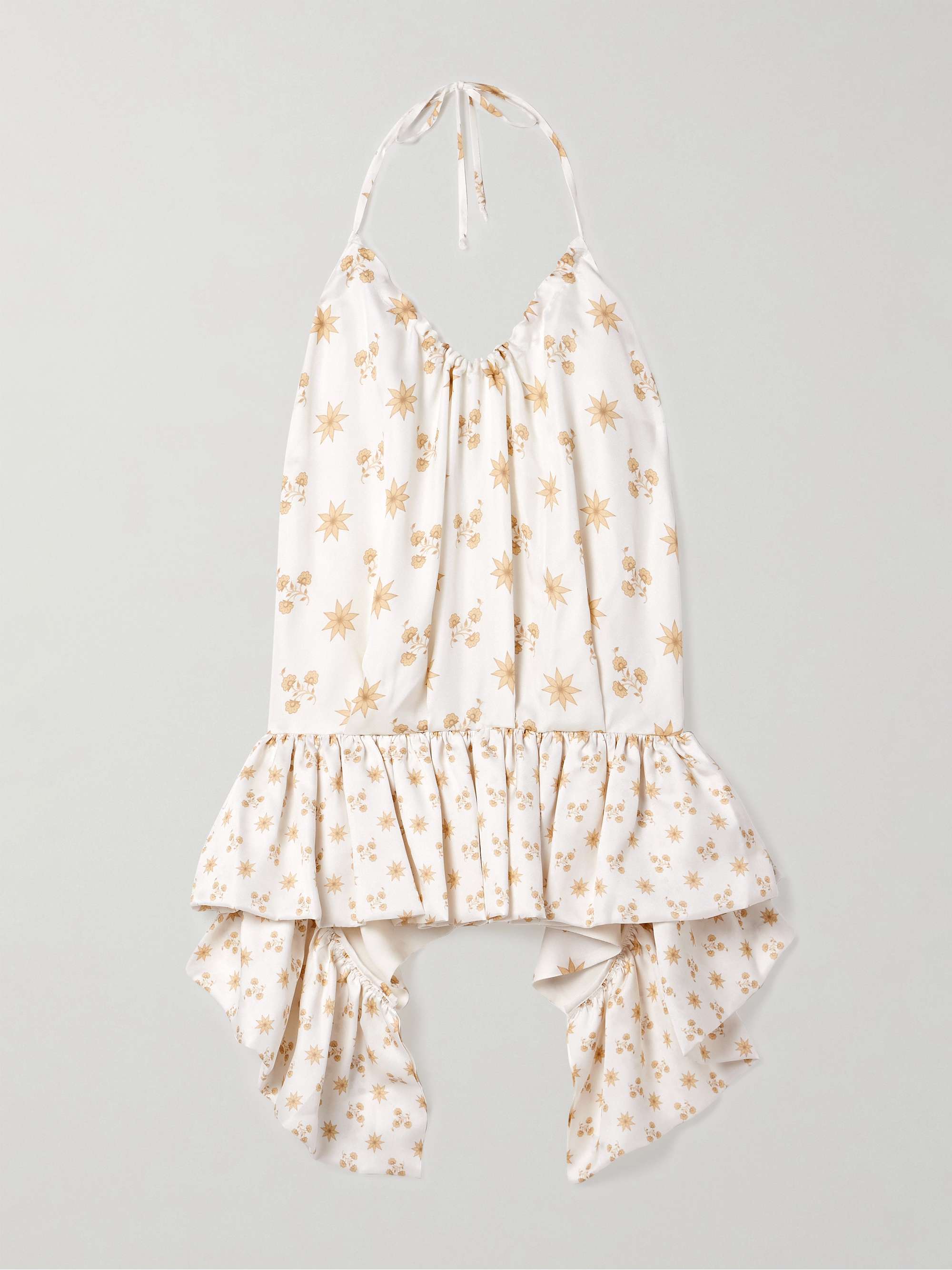 Tamara floral-print crepe peplum halterneck top view