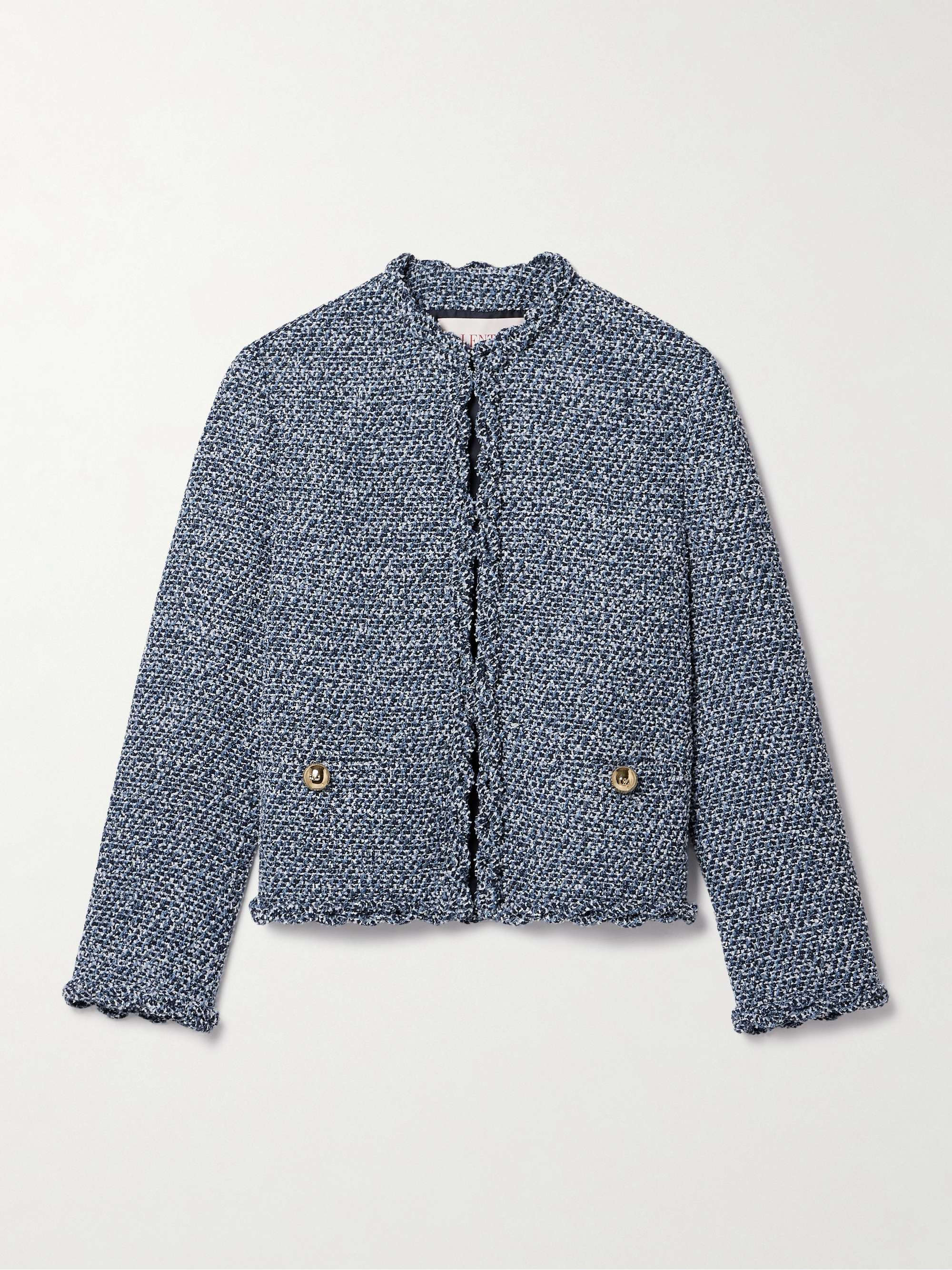 Ruffled tweed jacket view