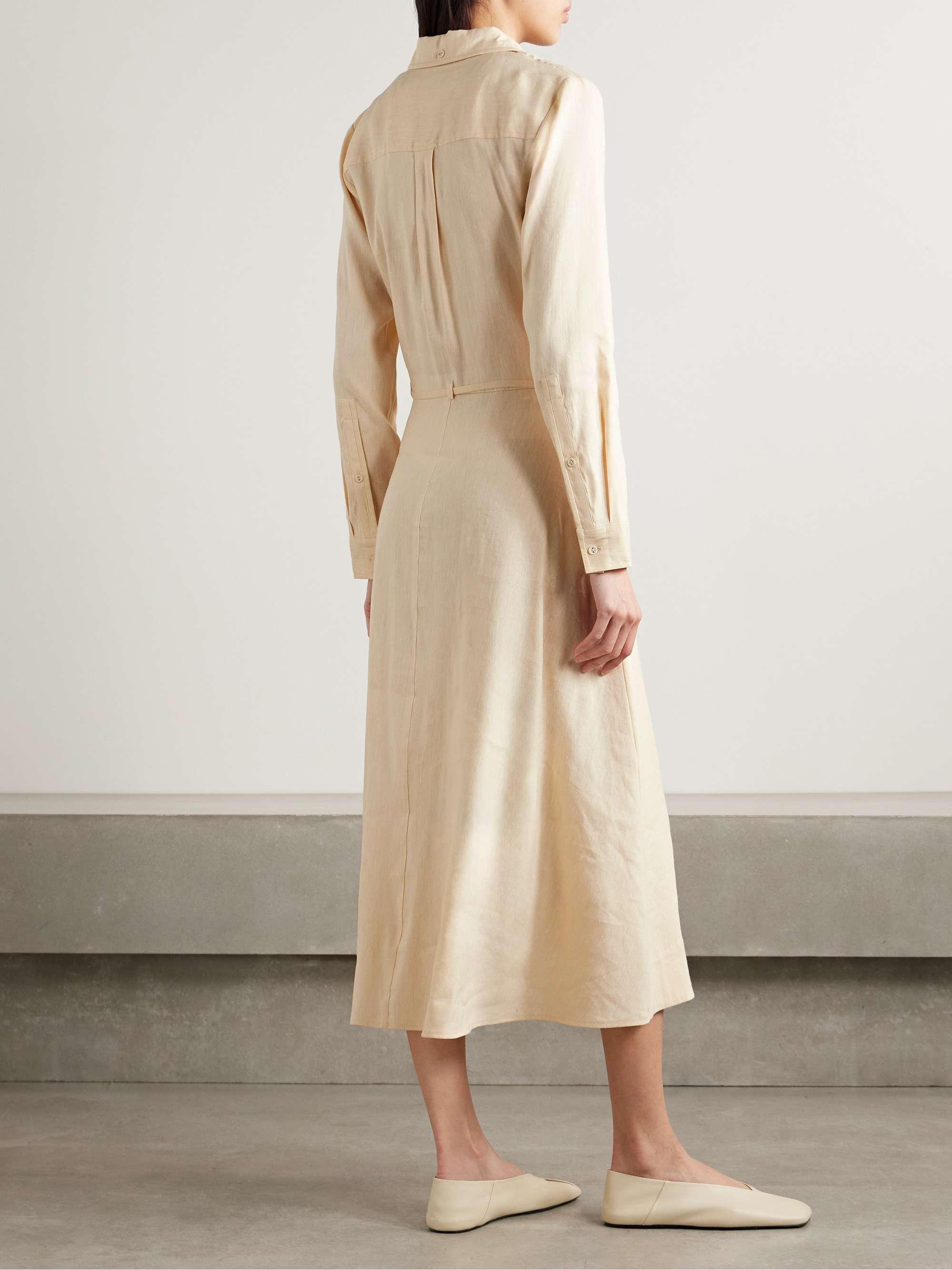 Lato linen-blend midi wrap dress view