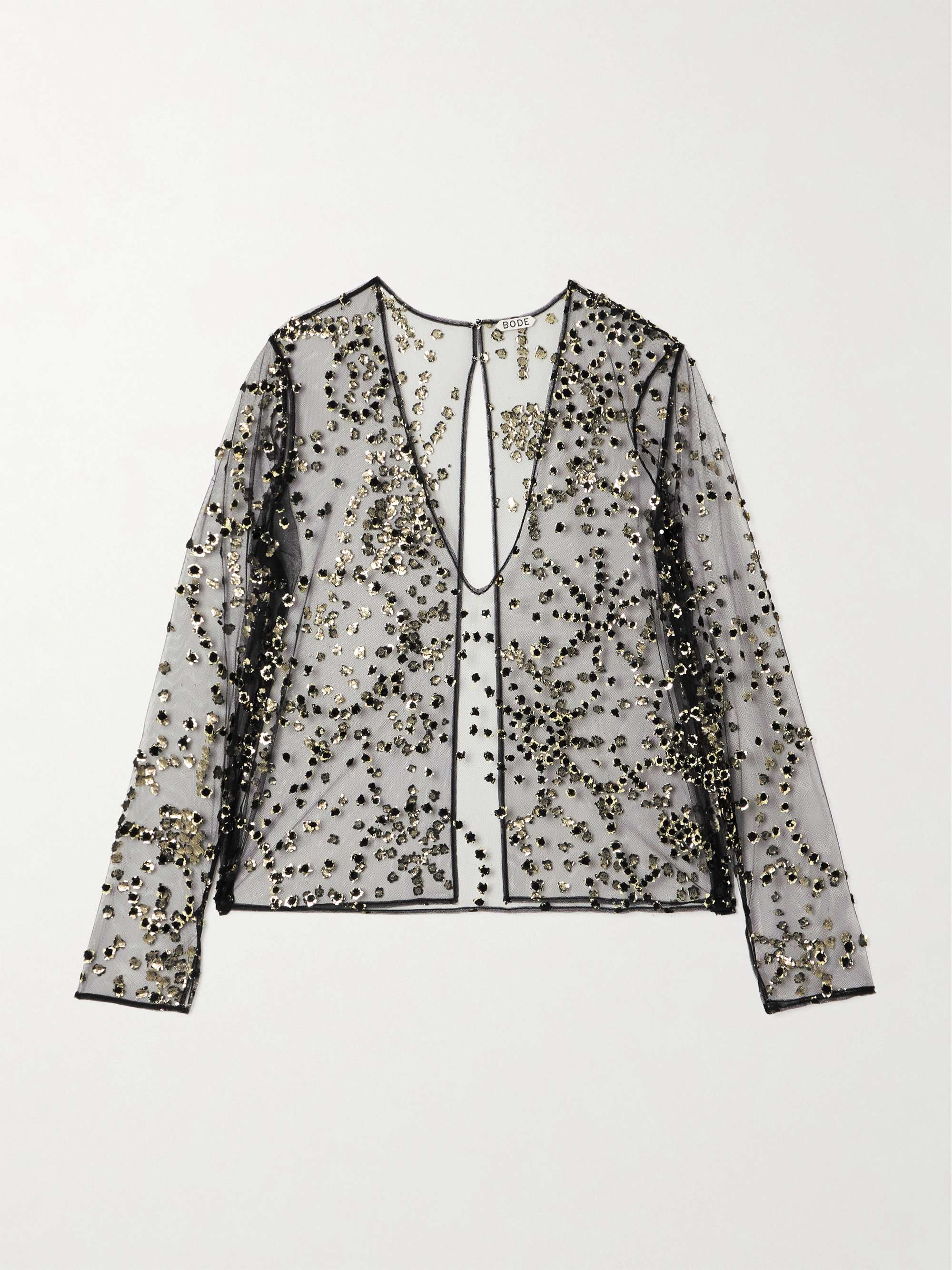 Sheer Fete appliquéd mesh blouse view